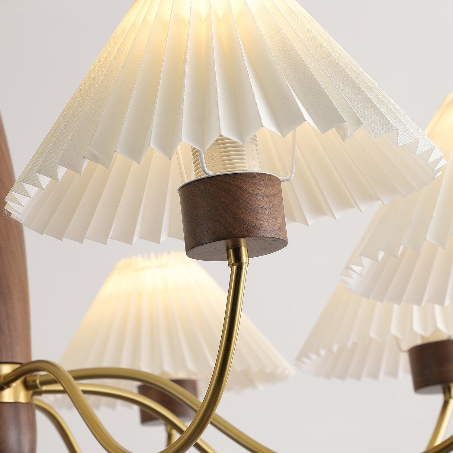 Lustra Chandelier Walnut Brass Elegant - Letslighting