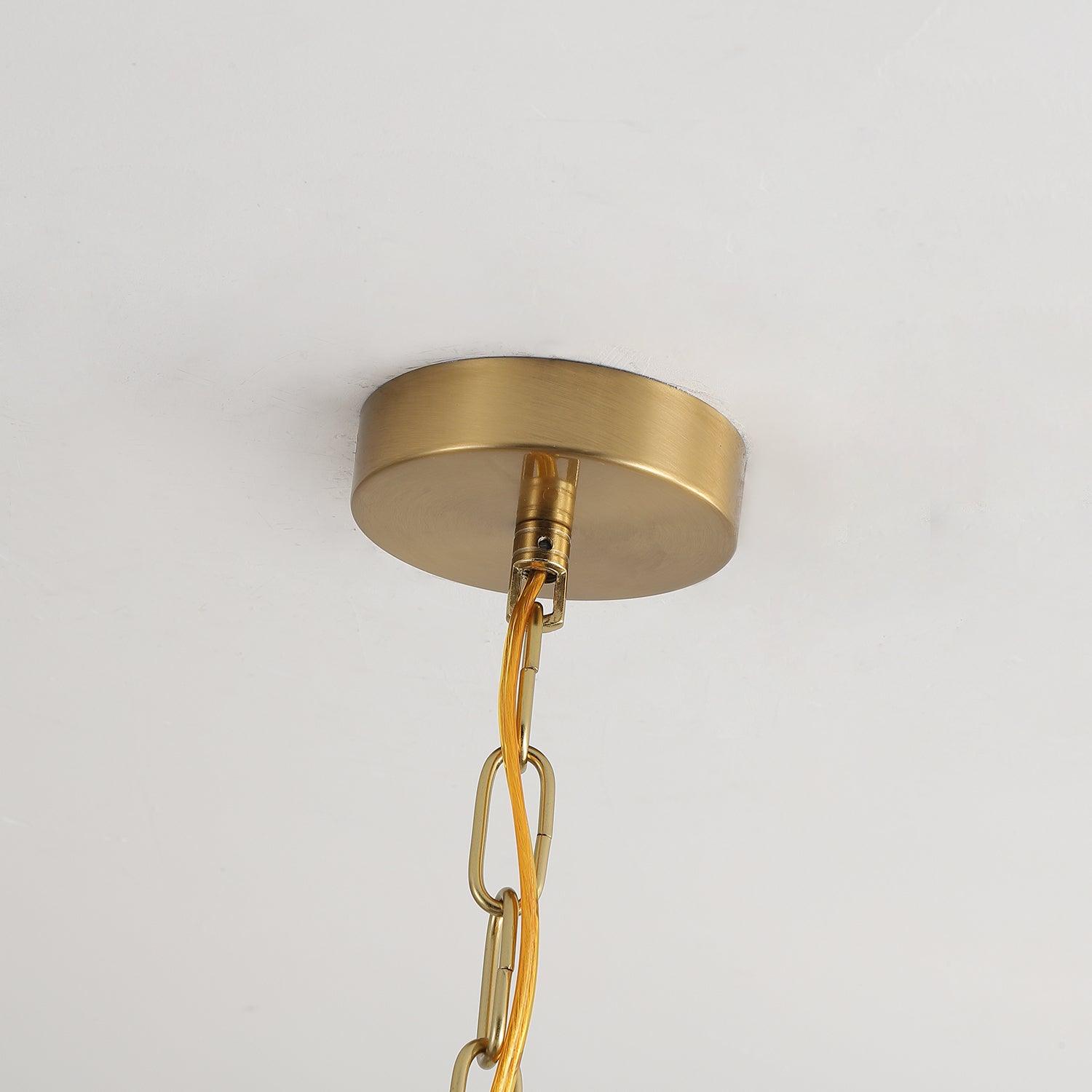 Lustra Chandelier Walnut Brass Elegant - Letslighting