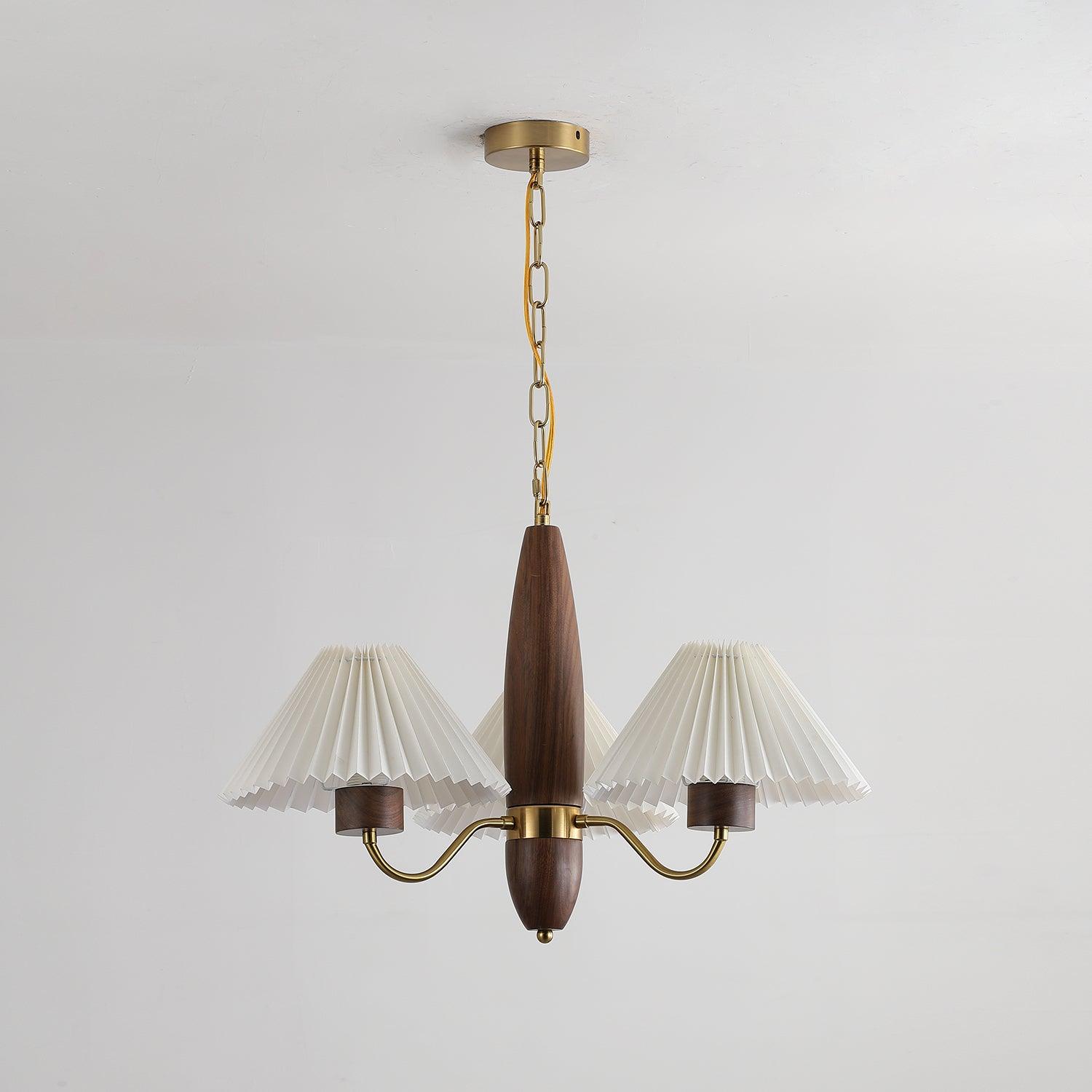 Lustra Chandelier Walnut Brass Elegant - Letslighting