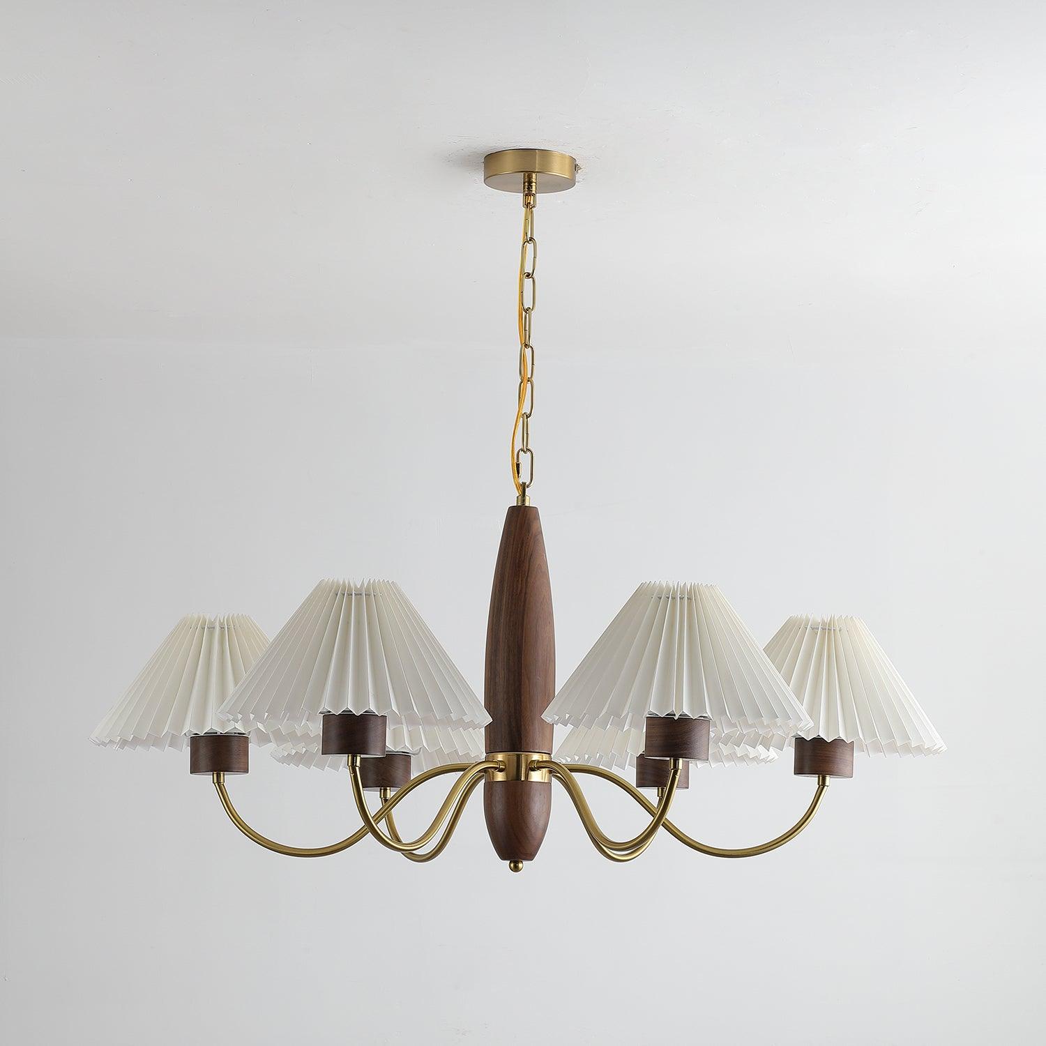 Lustra Chandelier Walnut Brass Elegant - Letslighting