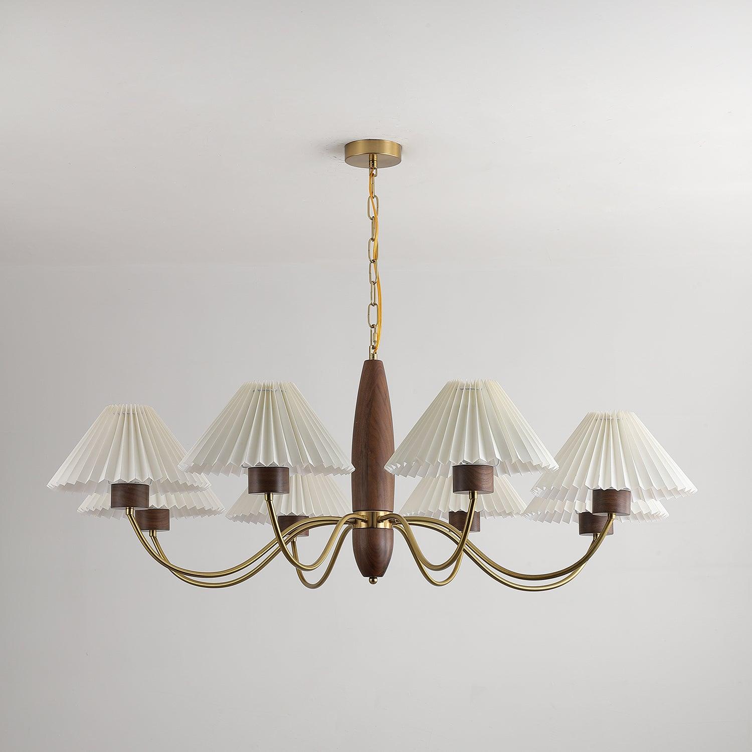 Lustra Chandelier Walnut Brass Elegant - Letslighting