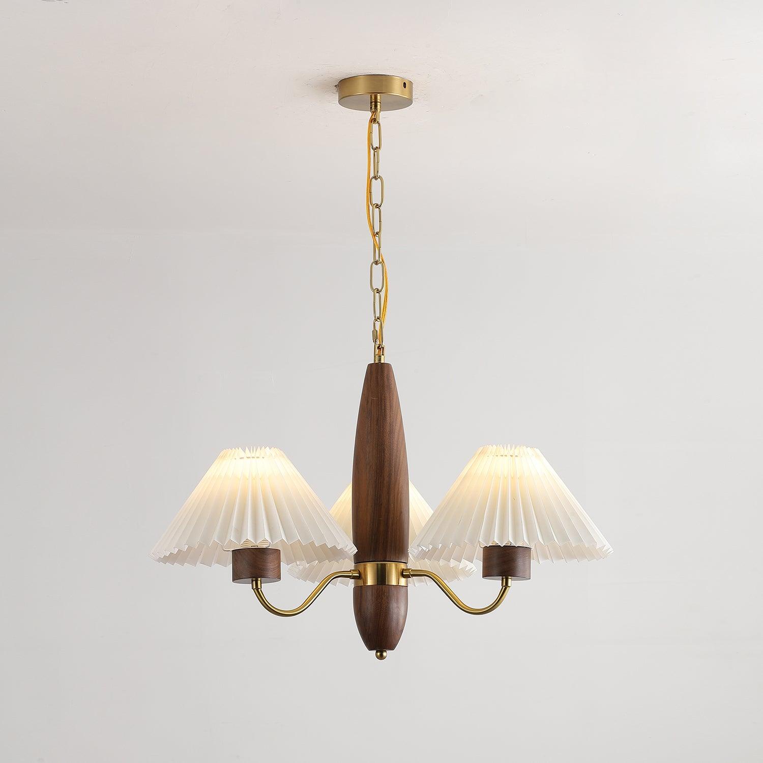 Lustra Chandelier Walnut Brass Elegant - Letslighting
