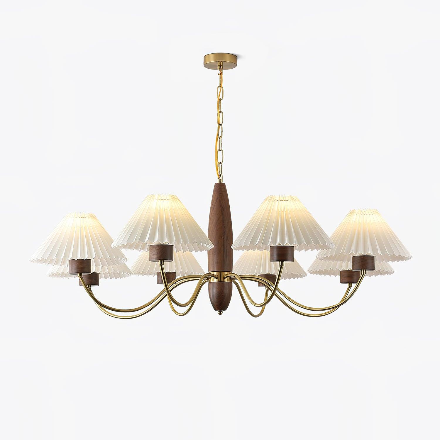 Lustra Chandelier Walnut Brass Elegant - Letslighting