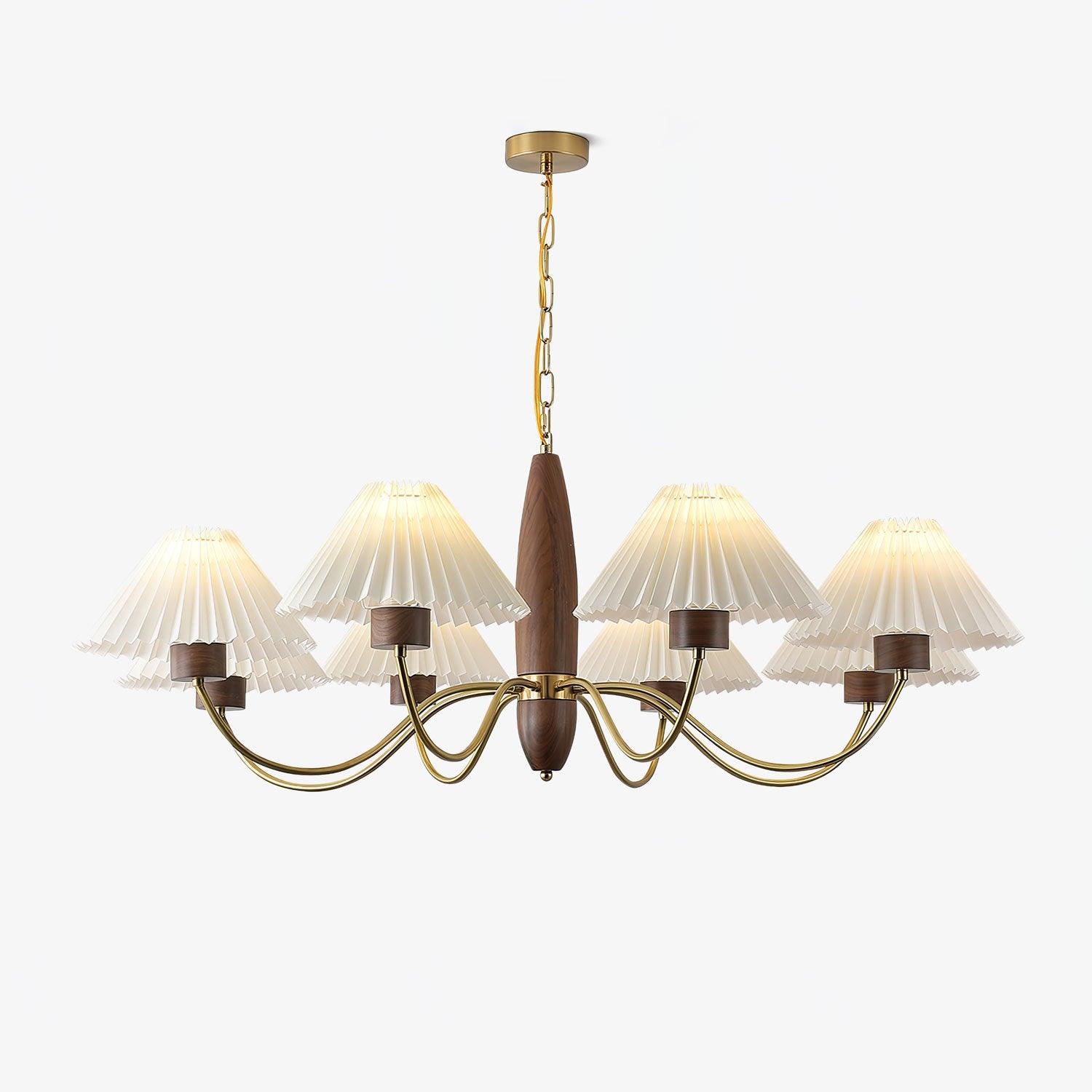 Lustra Chandelier Walnut Brass Elegant - Letslighting