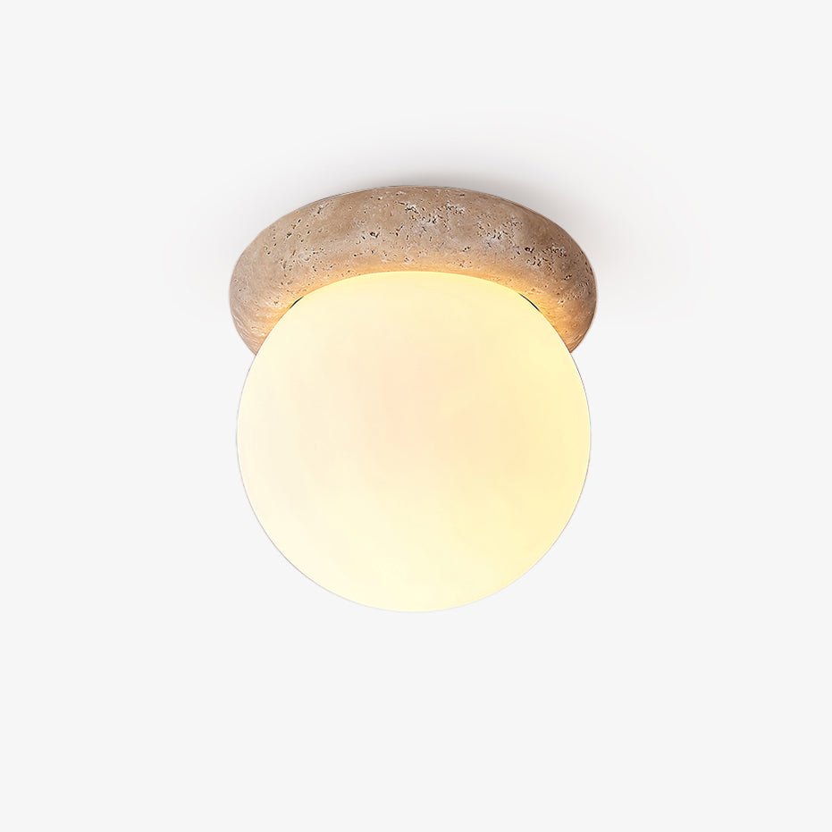 Colaeiel Disc-Globe Travertine Ceiling Light - Letslighting
