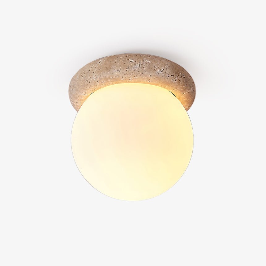 Colaeiel Disc-Globe Travertine Ceiling Light - Letslighting