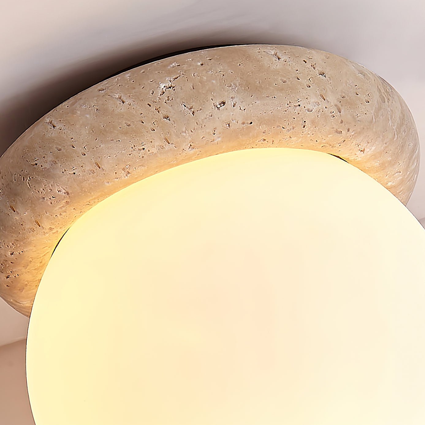 Colaeiel Disc-Globe Travertine Ceiling Light - Letslighting