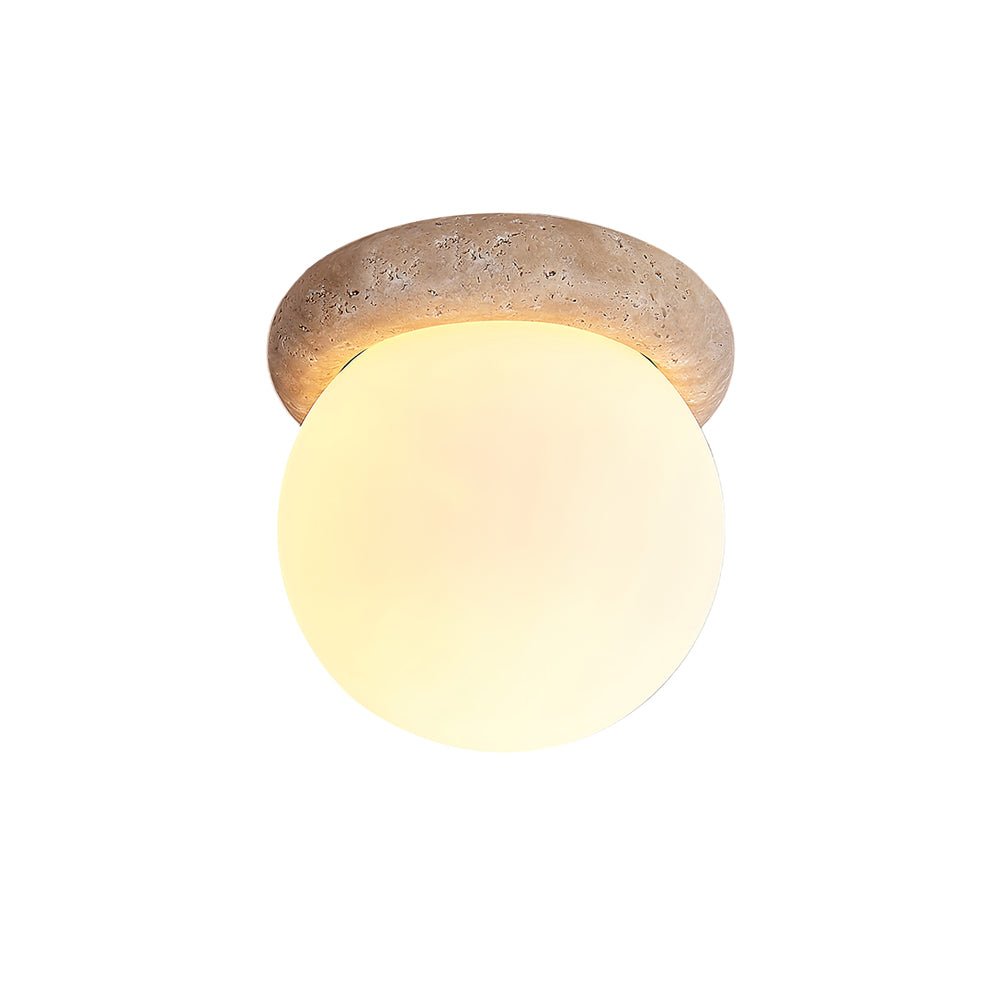 Colaeiel Disc-Globe Travertine Ceiling Light - Letslighting