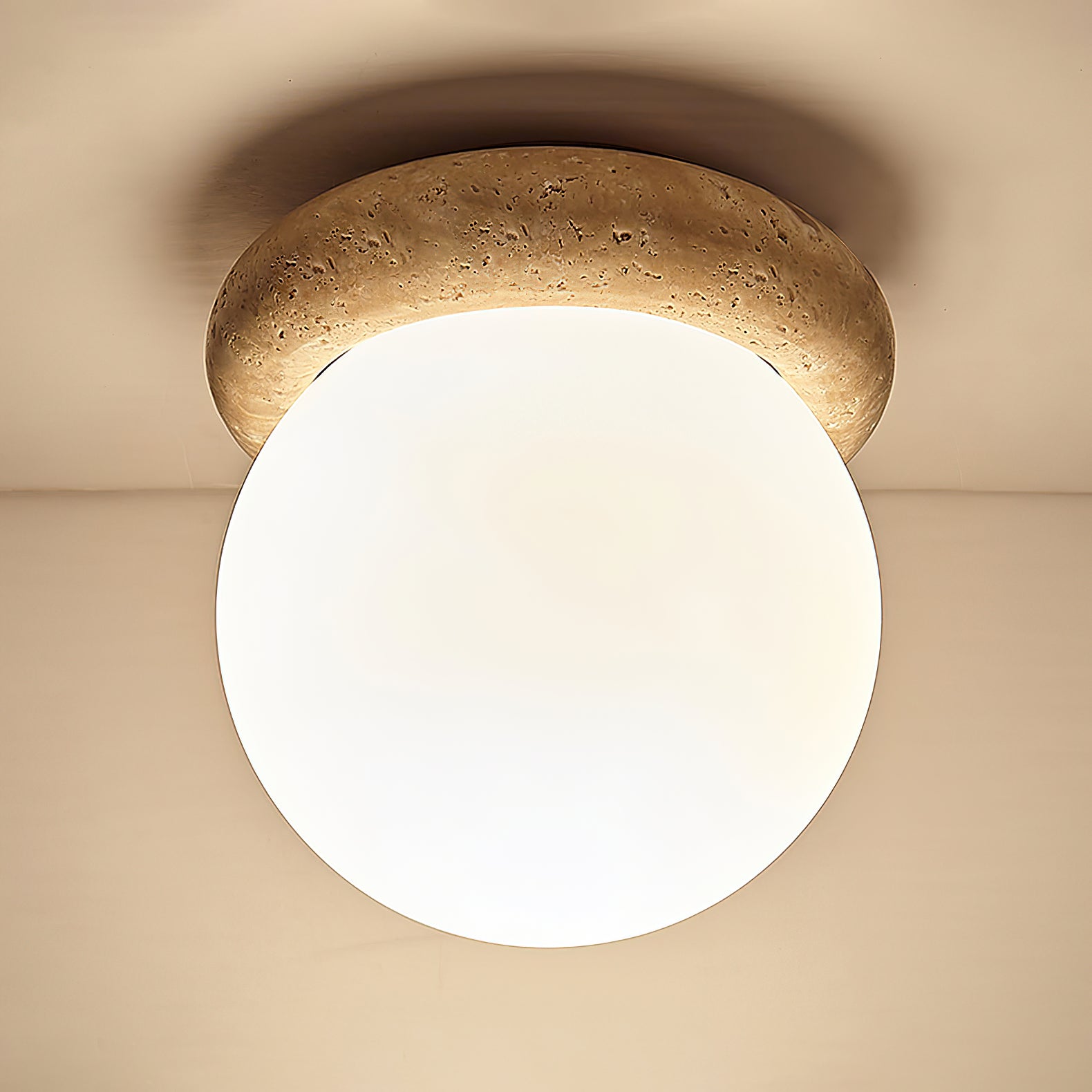 Colaeiel Disc-Globe Travertine Ceiling Light - Letslighting