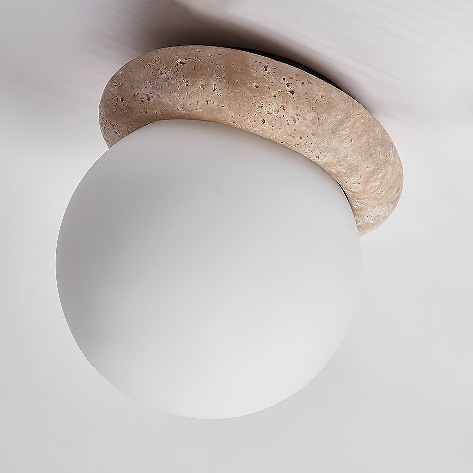 Colaeiel Disc-Globe Travertine Ceiling Light - Letslighting