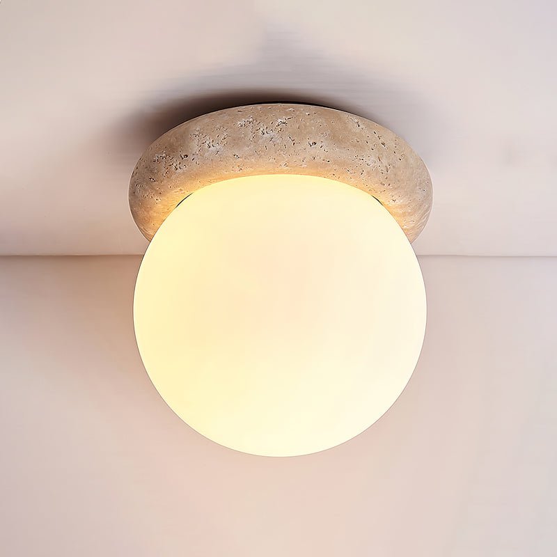 Colaeiel Disc-Globe Travertine Ceiling Light - Letslighting