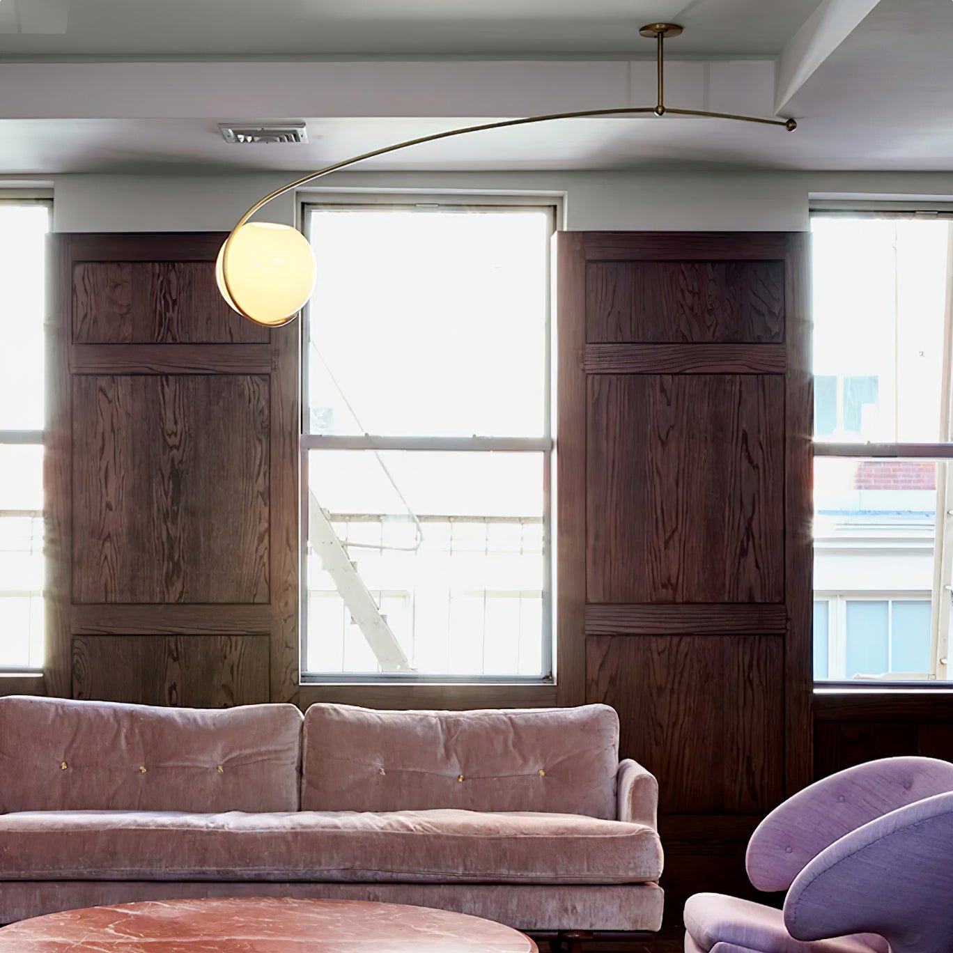 Elsoris Modern Minimalist Curve Glass Ceiling Lamp - Letslighting