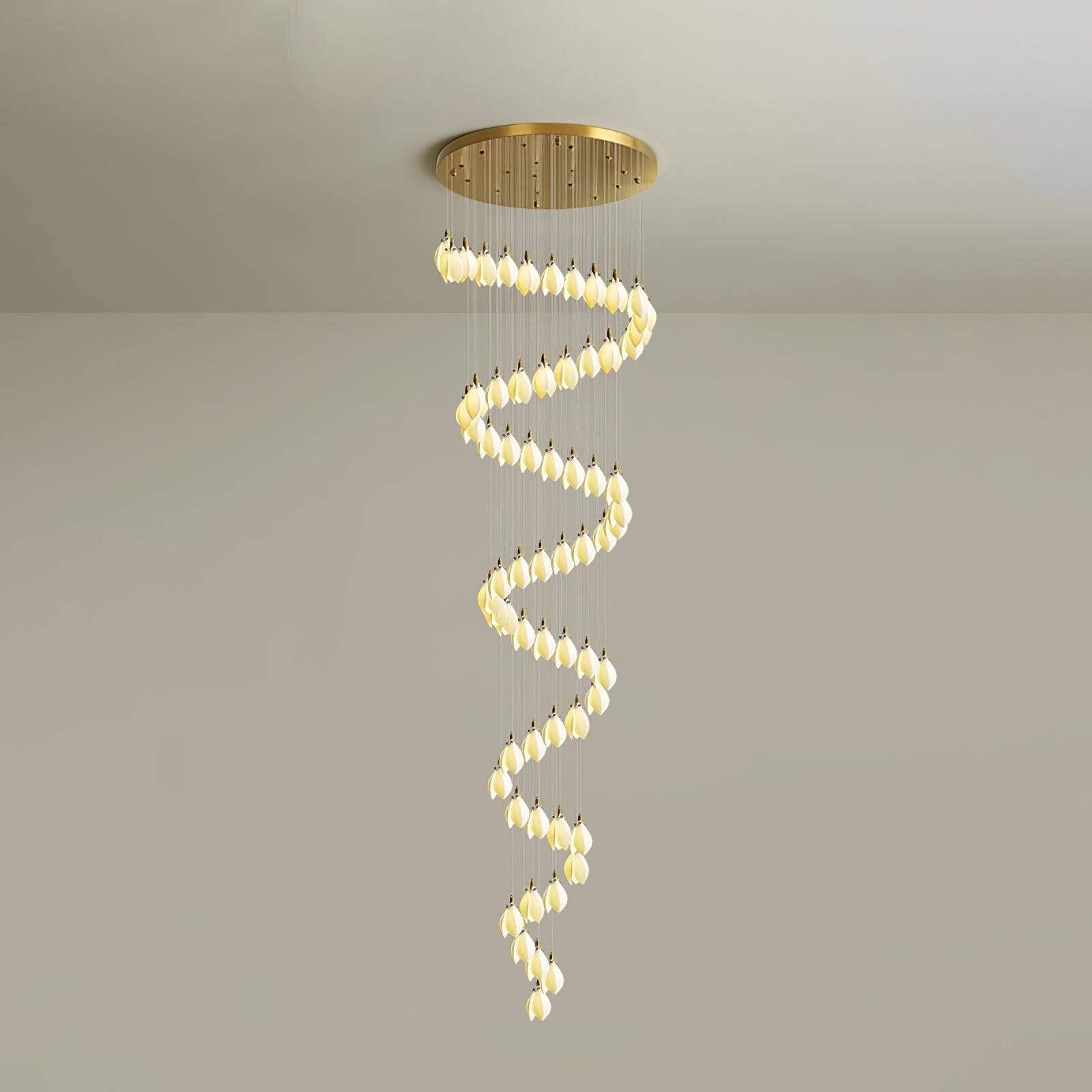 Caphayra Floral Ceramic Brass Chandelier - Letslighting