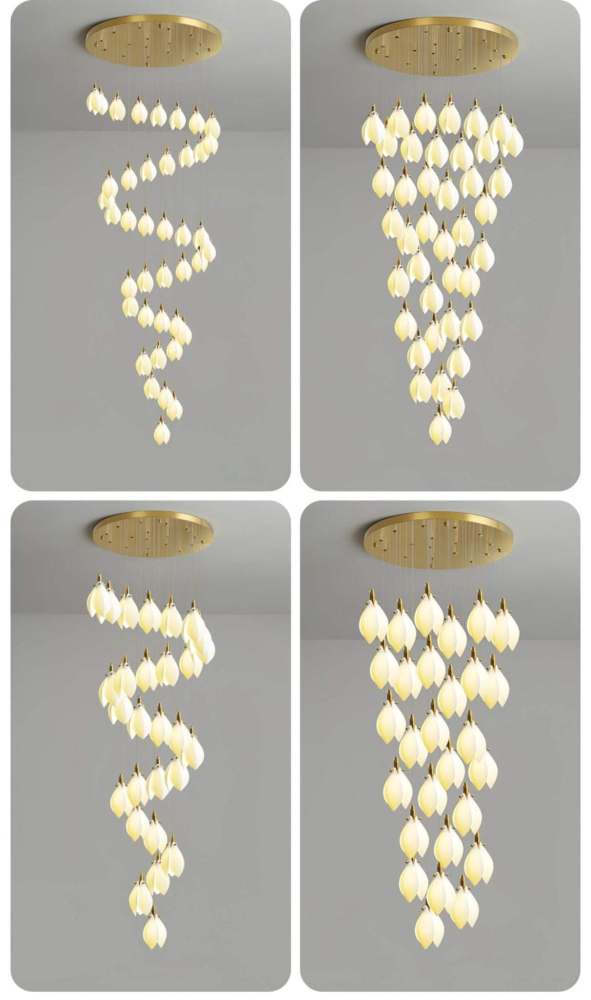 Caphayra Floral Ceramic Brass Chandelier - Letslighting