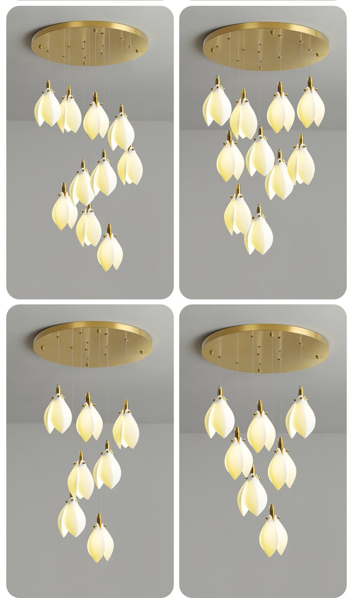Caphayra Floral Ceramic Brass Chandelier - Letslighting