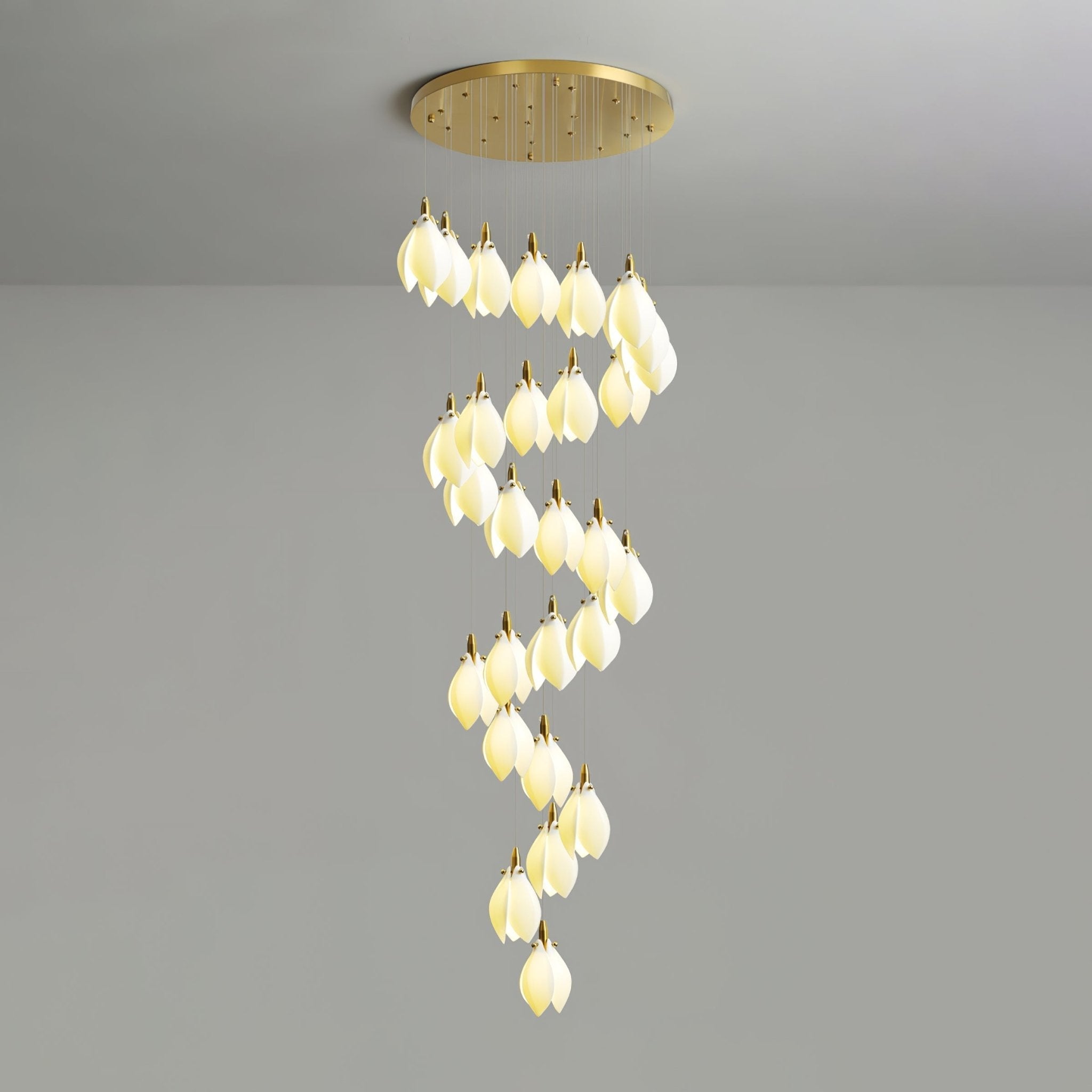 Caphayra Floral Ceramic Brass Chandelier - Letslighting