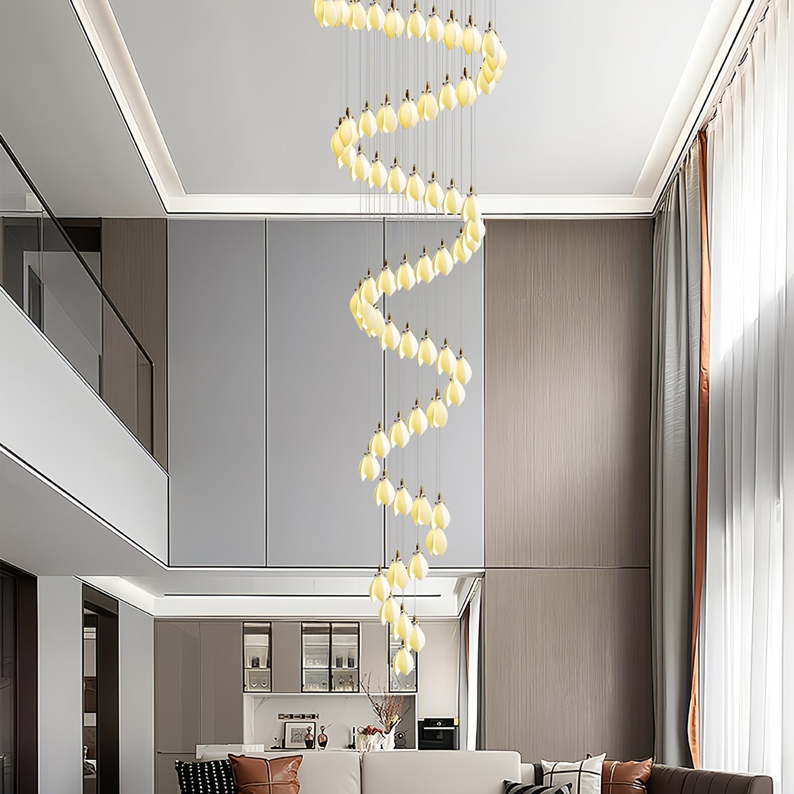Caphayra Floral Ceramic Brass Chandelier - Letslighting