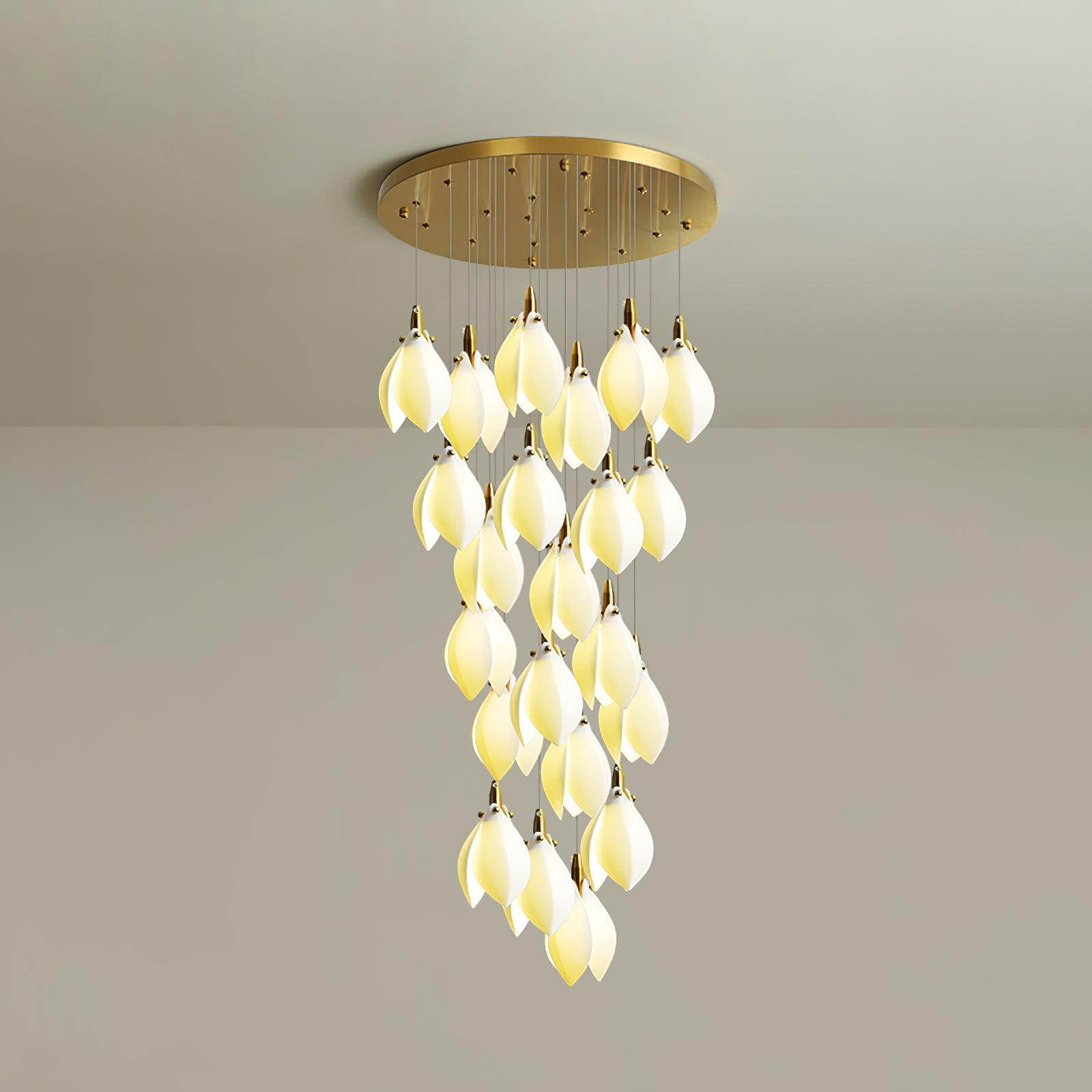 Caphayra Floral Ceramic Brass Chandelier - Letslighting