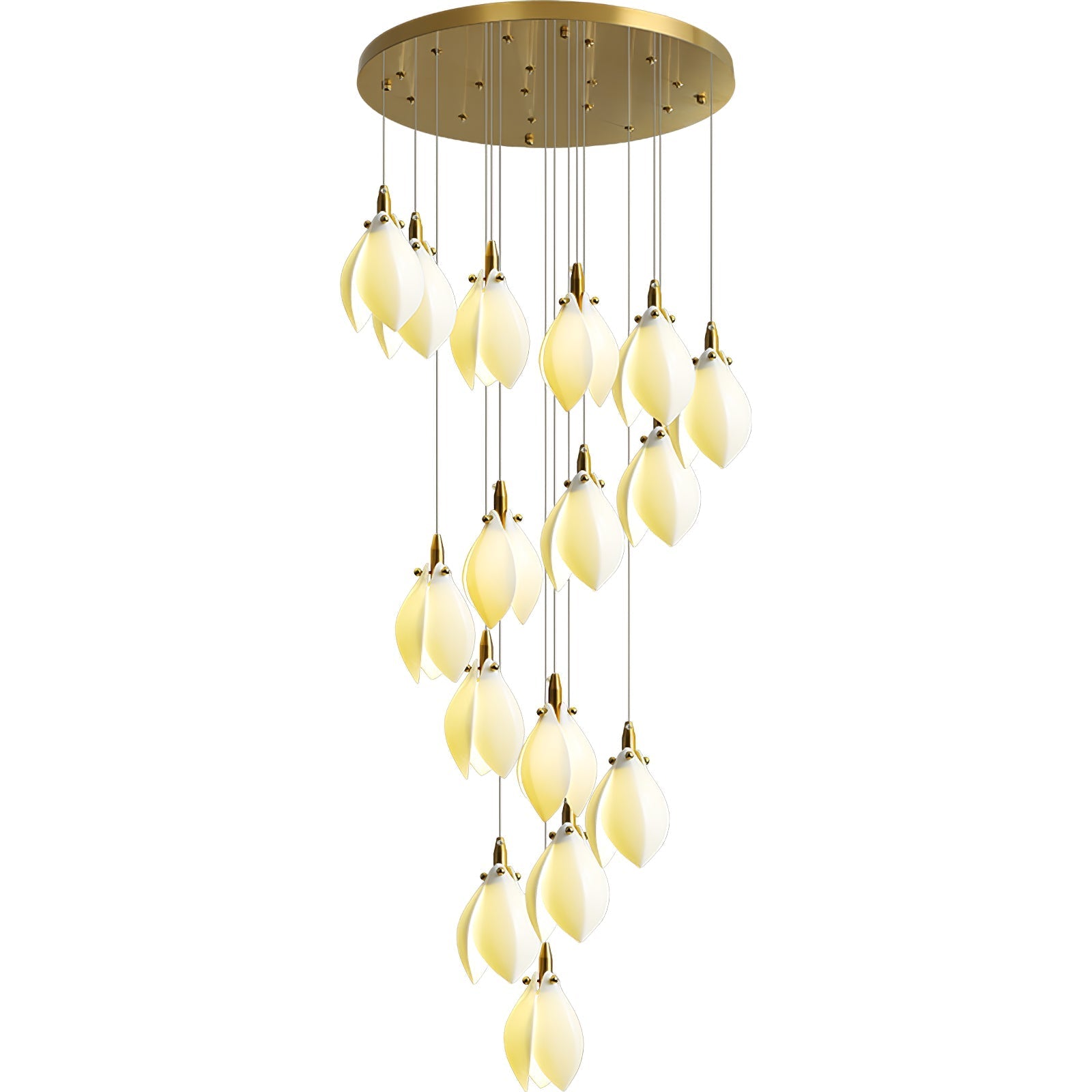 Caphayra Floral Ceramic Brass Chandelier - Letslighting