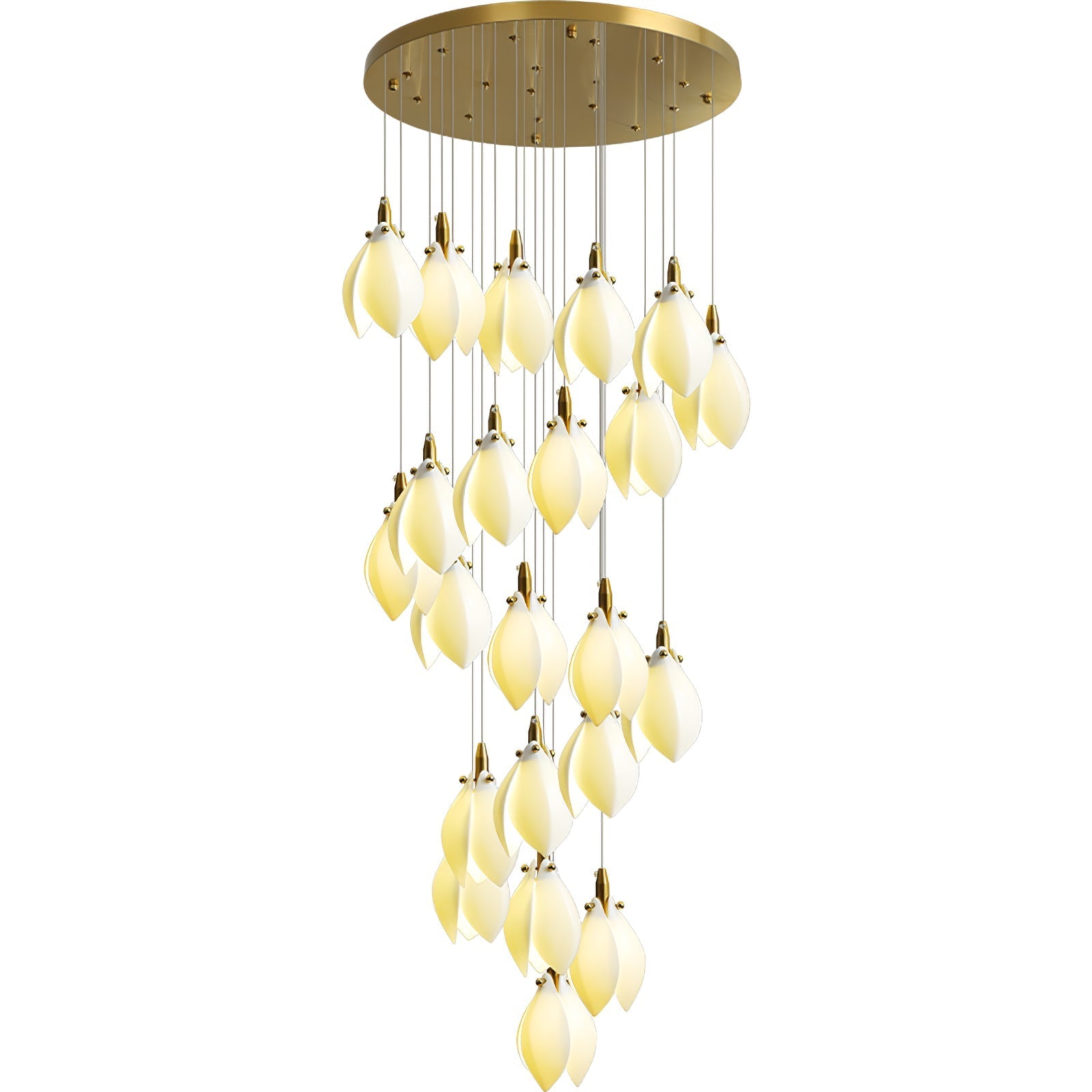 Caphayra Floral Ceramic Brass Chandelier - Letslighting