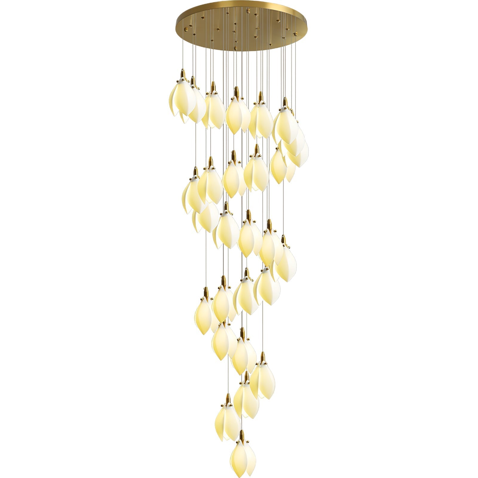 Caphayra Floral Ceramic Brass Chandelier - Letslighting