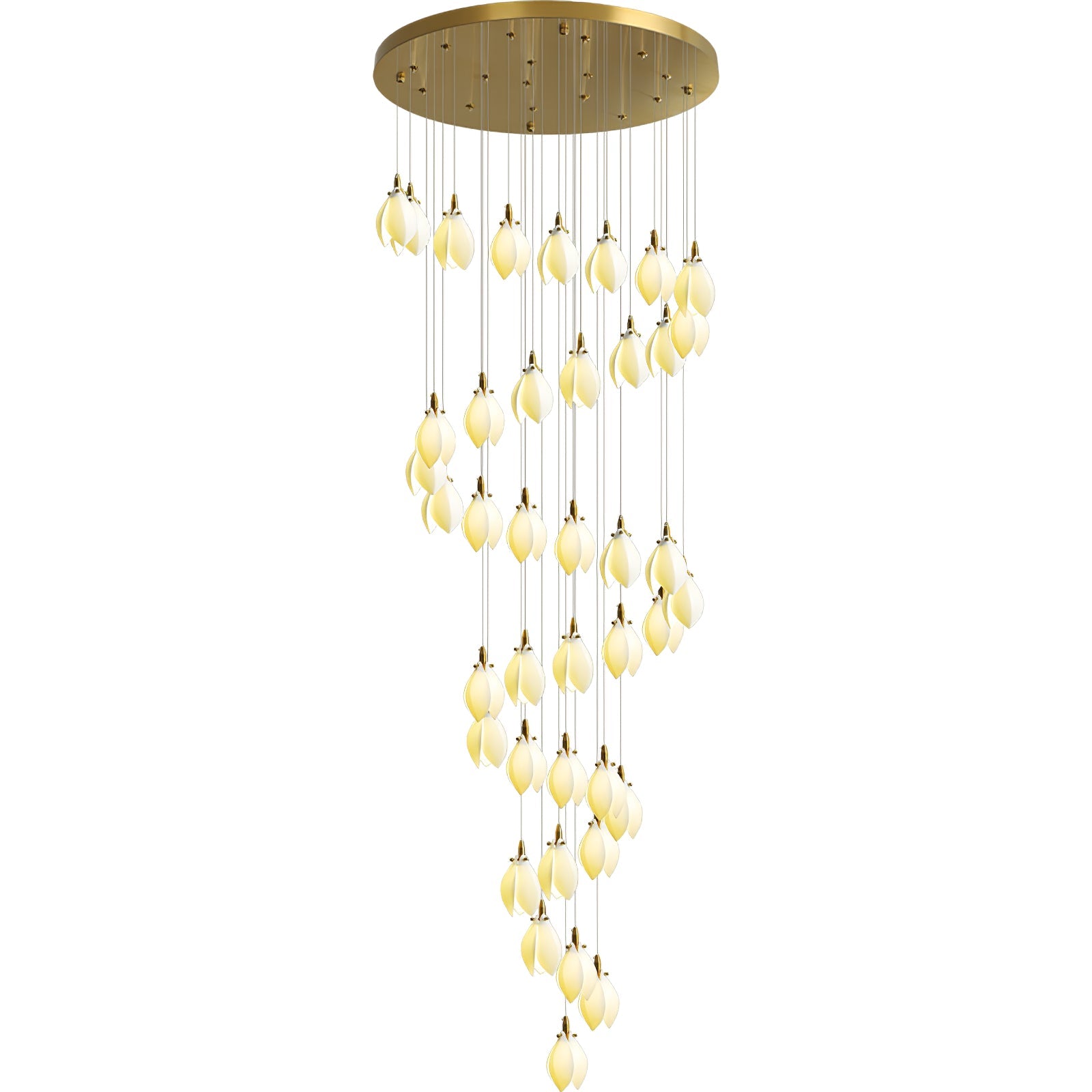 Caphayra Floral Ceramic Brass Chandelier - Letslighting