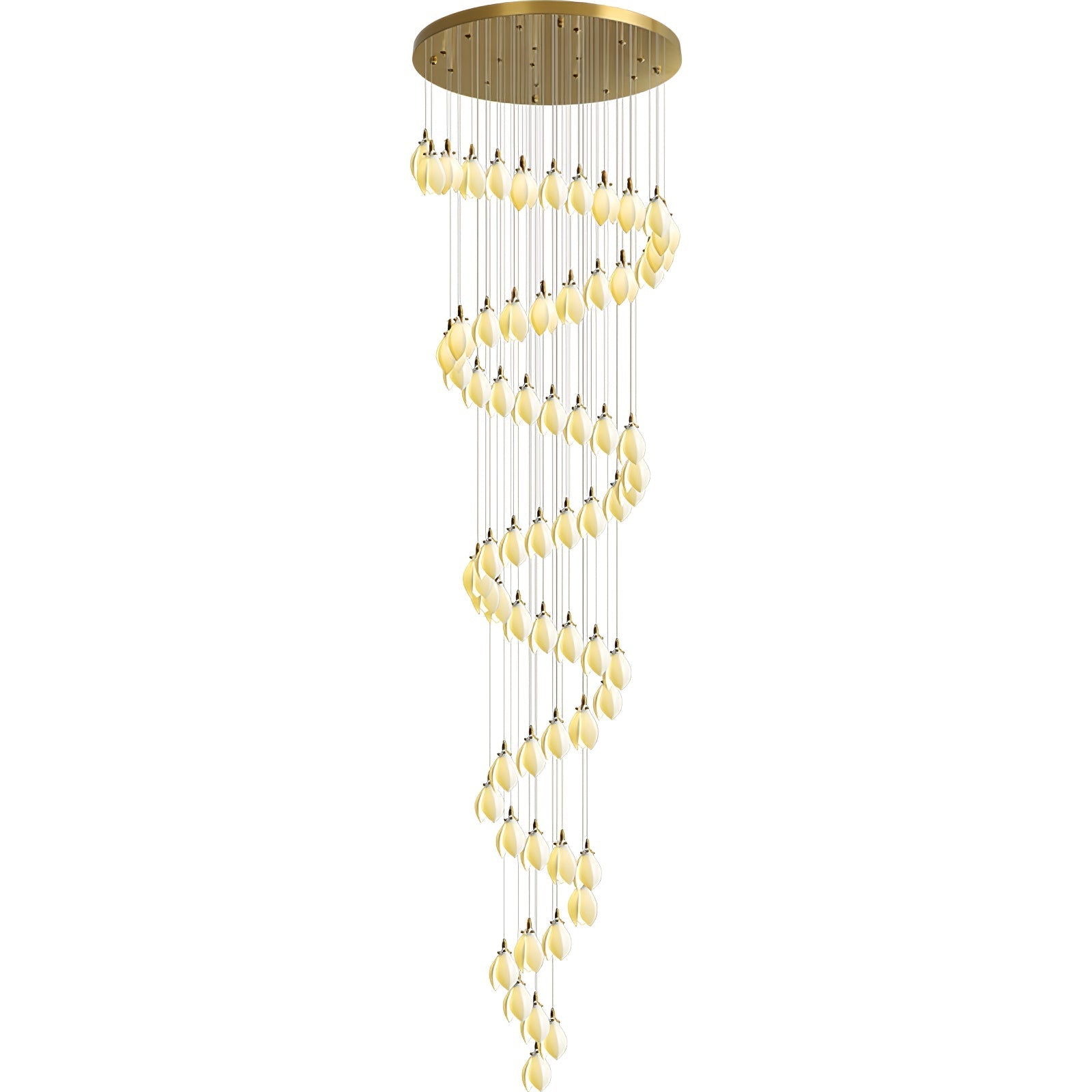 Caphayra Floral Ceramic Brass Chandelier - Letslighting