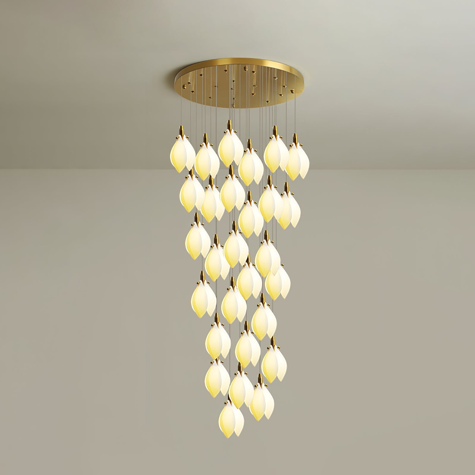 Caphayra Floral Ceramic Brass Chandelier - Letslighting