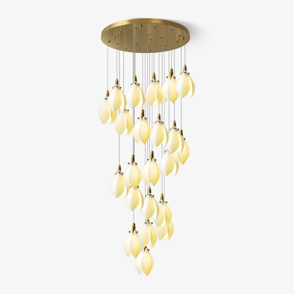 Caphayra Floral Ceramic Brass Chandelier - Letslighting