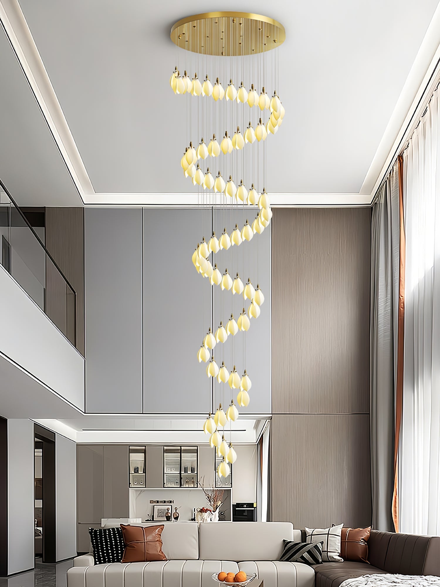 Caphayra Floral Ceramic Brass Chandelier - Letslighting
