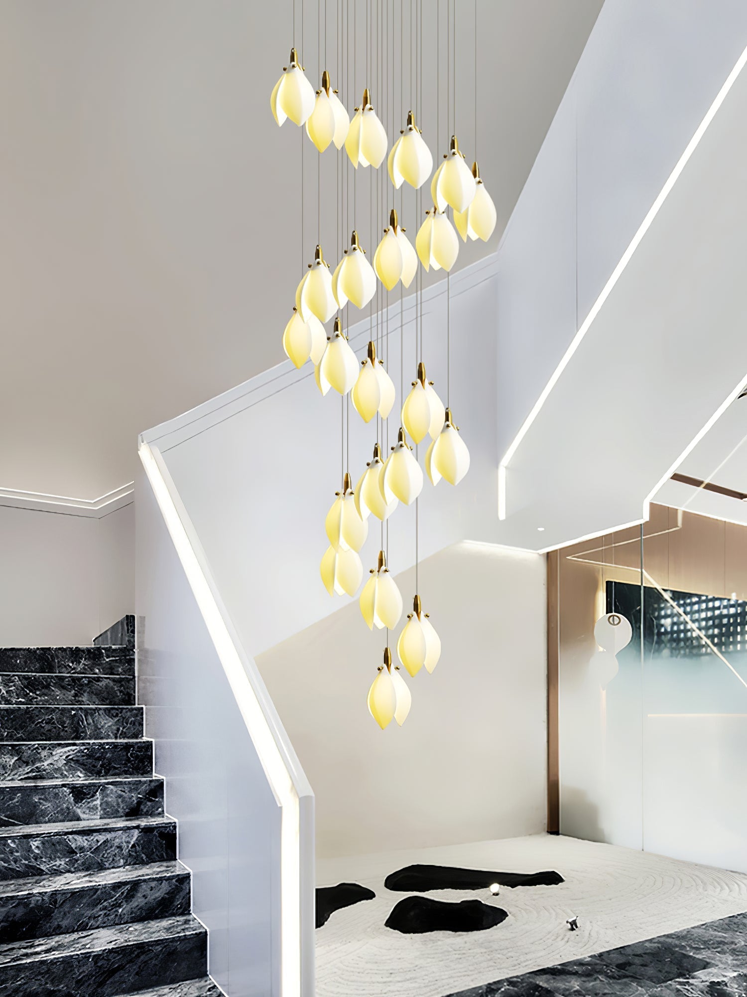 Caphayra Floral Ceramic Brass Chandelier - Letslighting