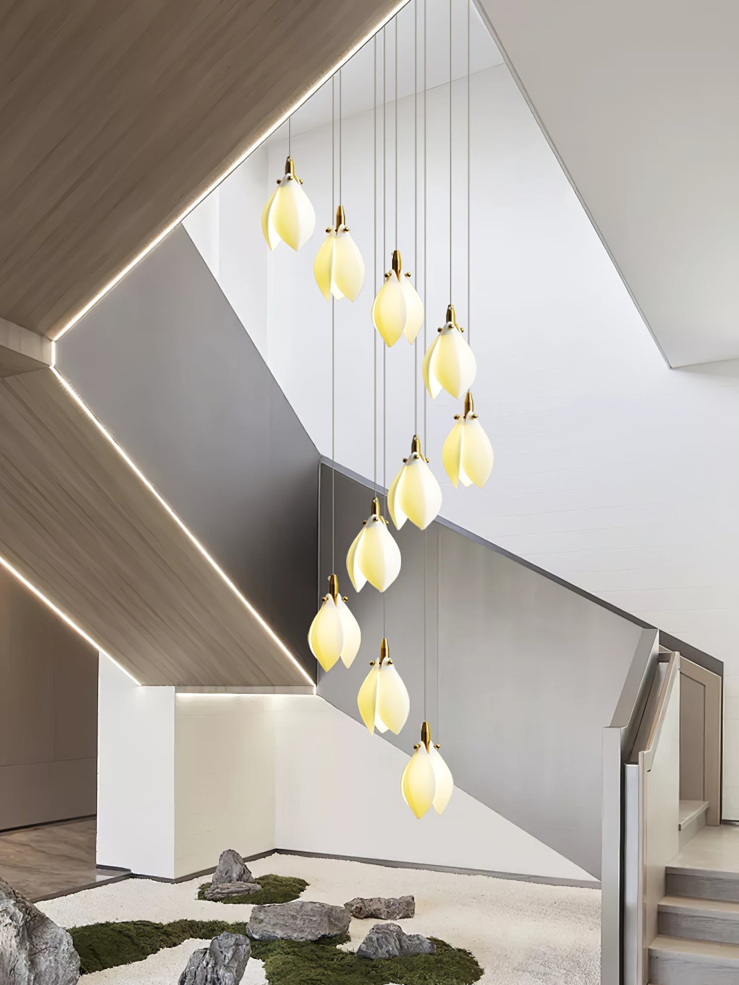 Caphayra Floral Ceramic Brass Chandelier - Letslighting