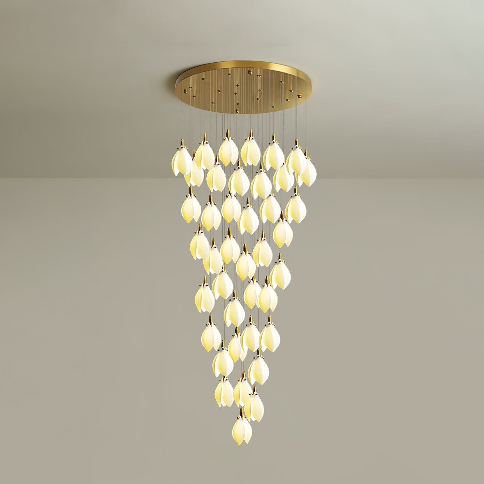 Caphayra Floral Ceramic Brass Chandelier - Letslighting