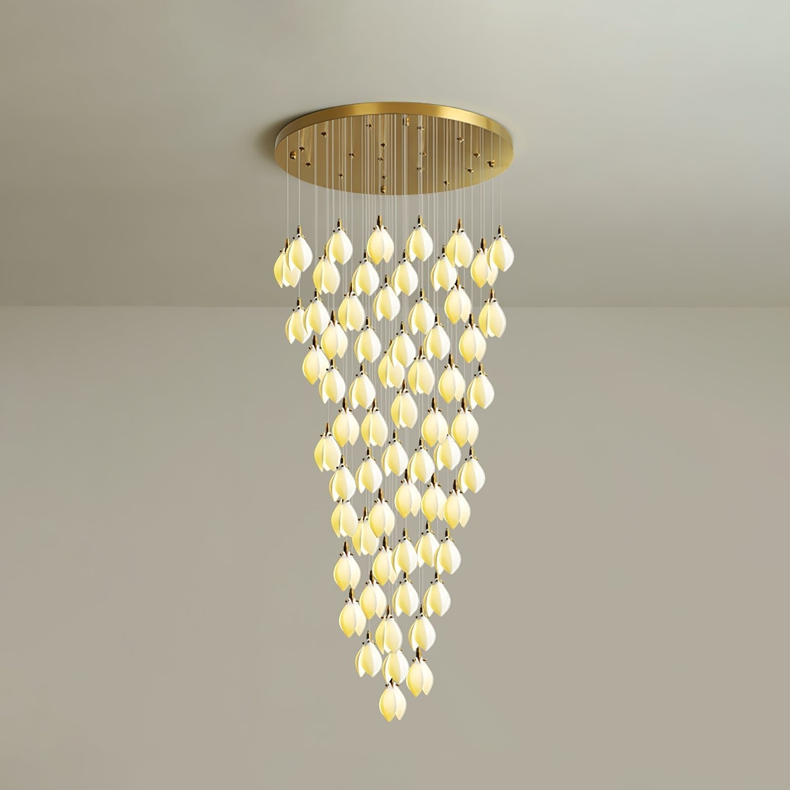 Caphayra Floral Ceramic Brass Chandelier - Letslighting