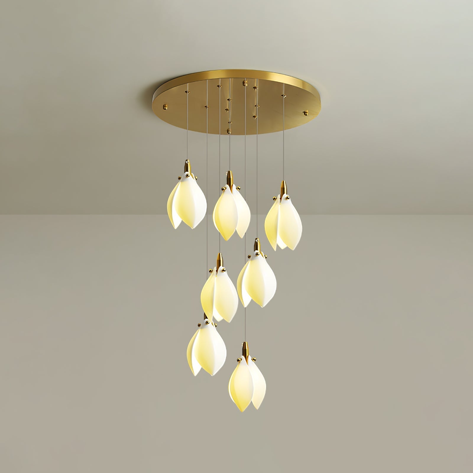 Caphayra Floral Ceramic Brass Chandelier - Letslighting