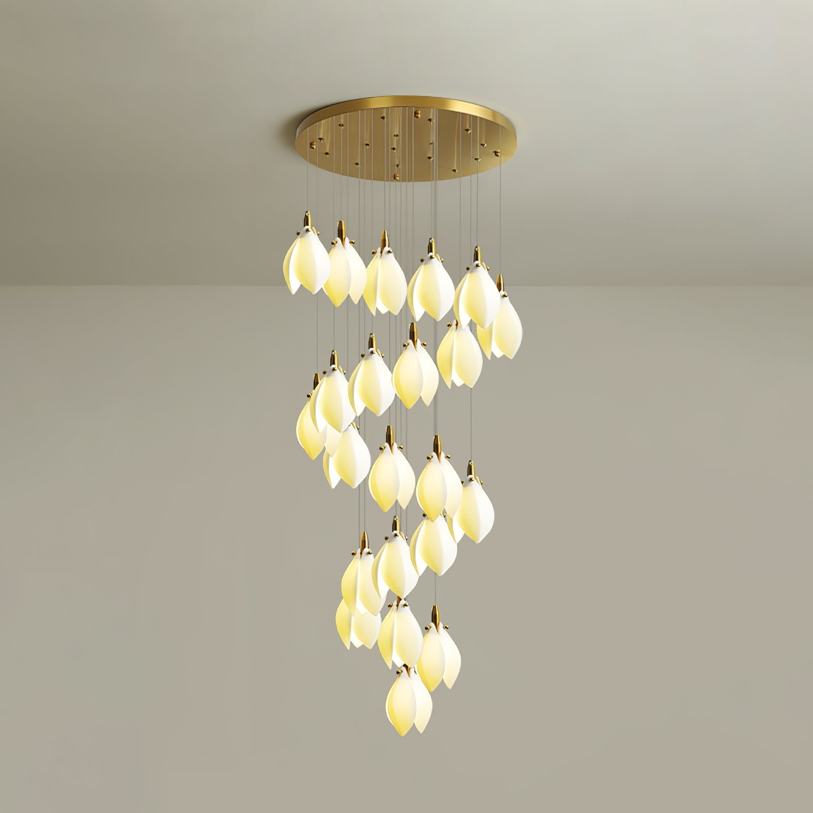 Caphayra Floral Ceramic Brass Chandelier - Letslighting