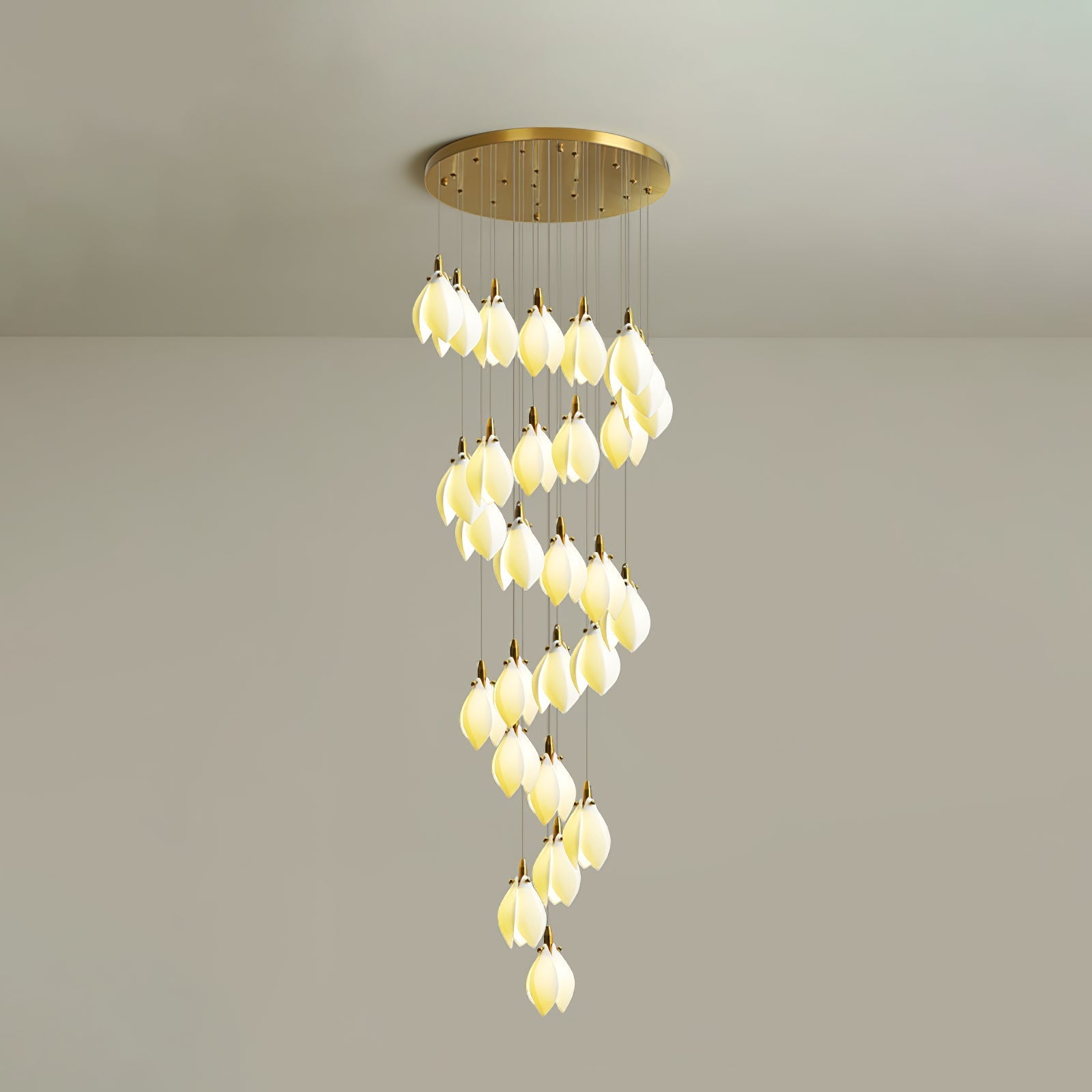 Caphayra Floral Ceramic Brass Chandelier - Letslighting