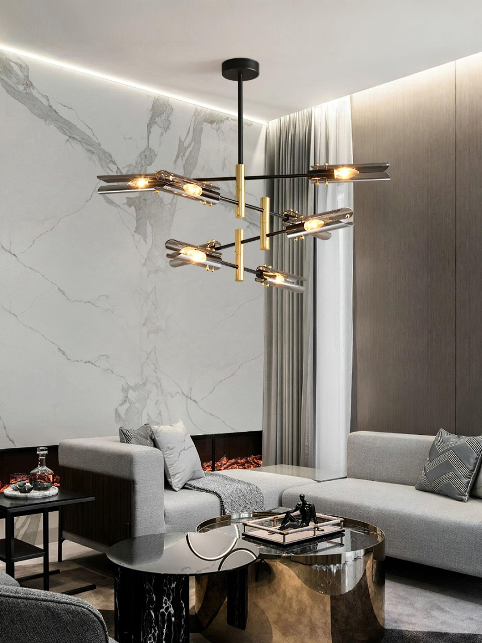Lustra Chandelier Double 6-Light Modern - Letslighting
