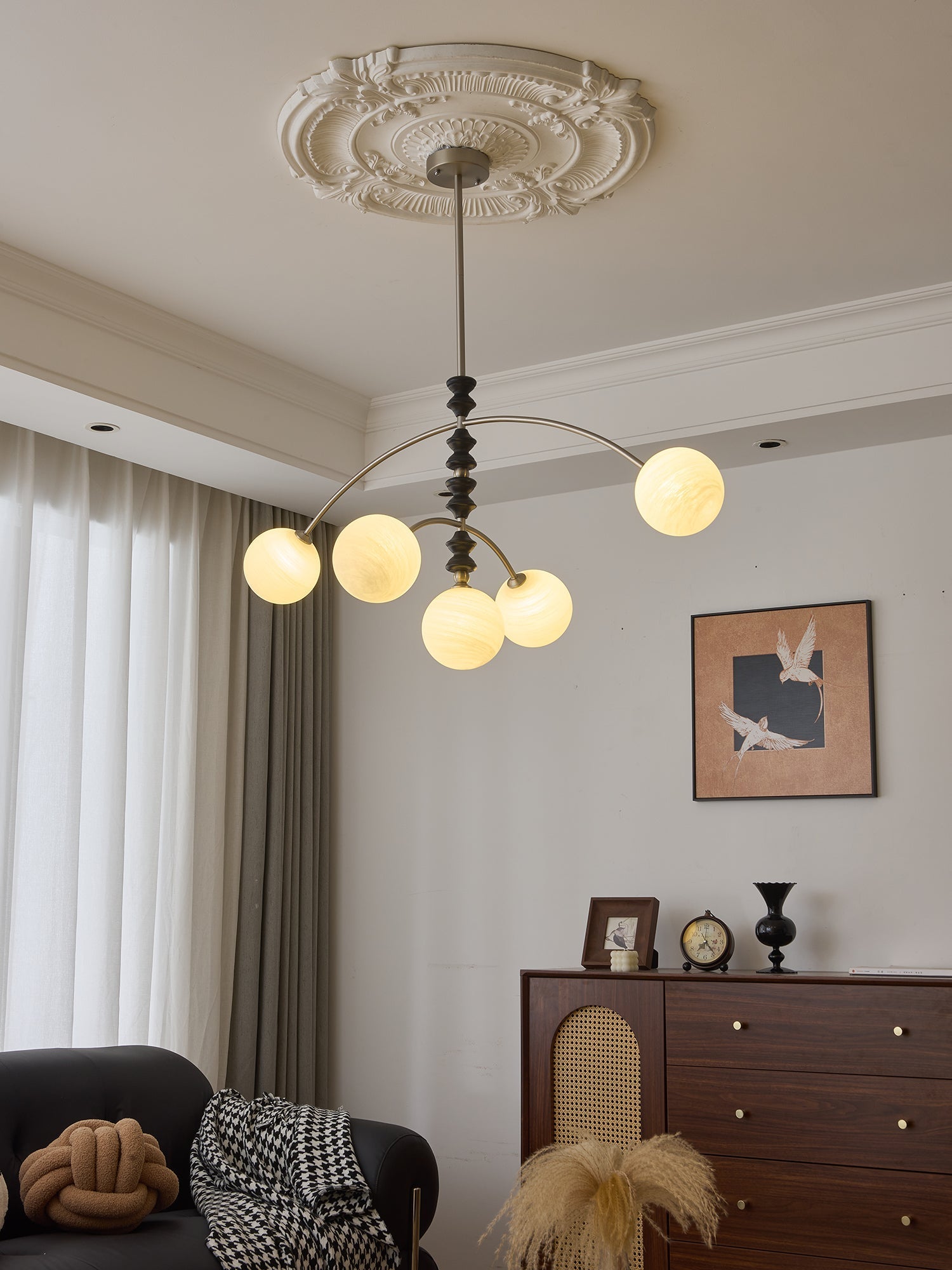 Cucarara Traditional Nordic Art Arc Wood Chandelier - Letslighting
