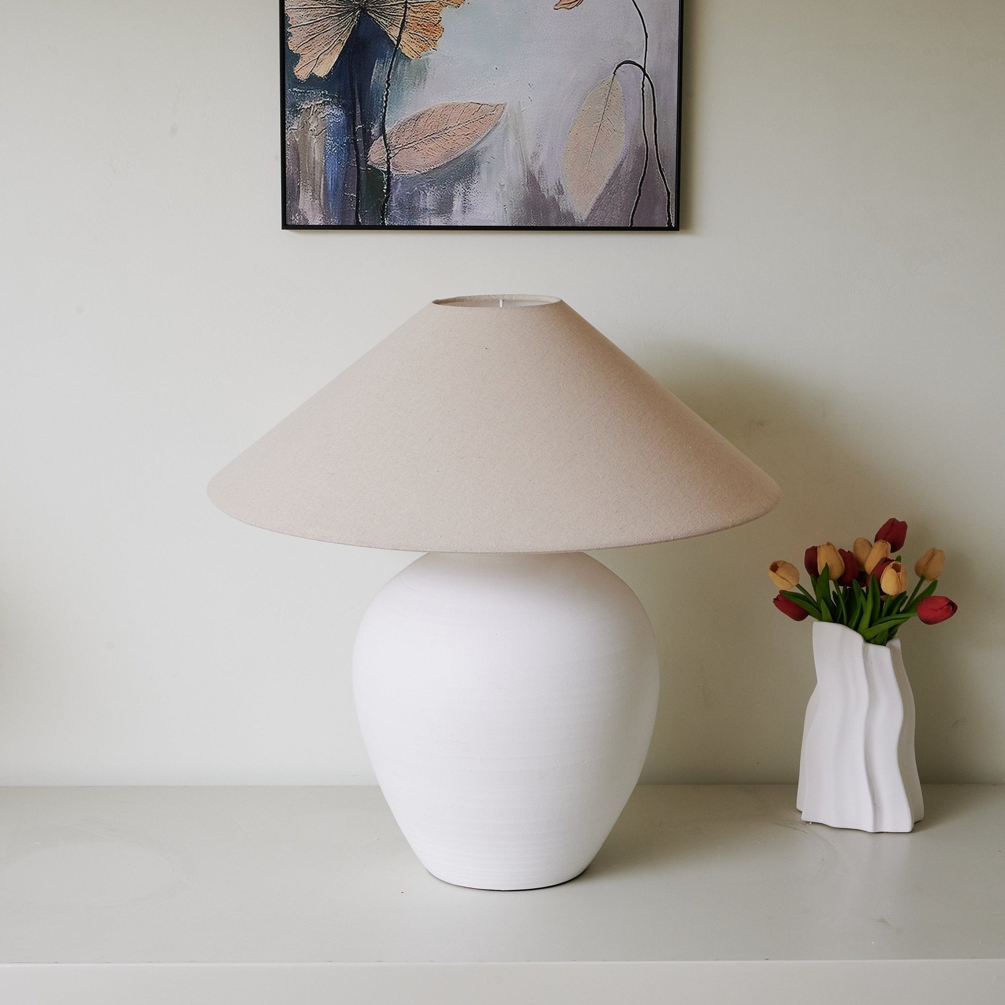 Natalie Minimalist Ceramics Table Lamp - Letslighting