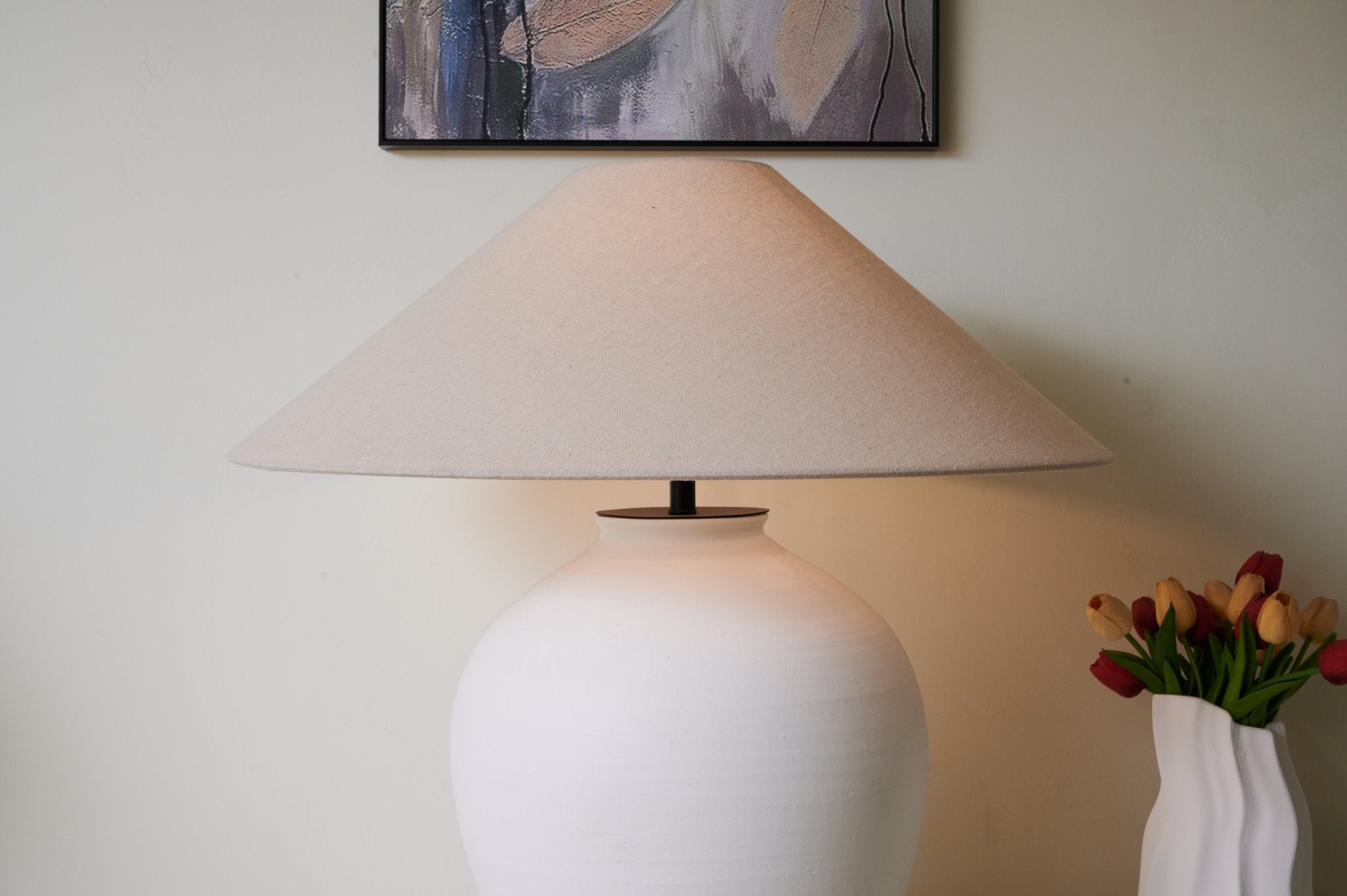 Natalie Minimalist Ceramics Table Lamp - Letslighting