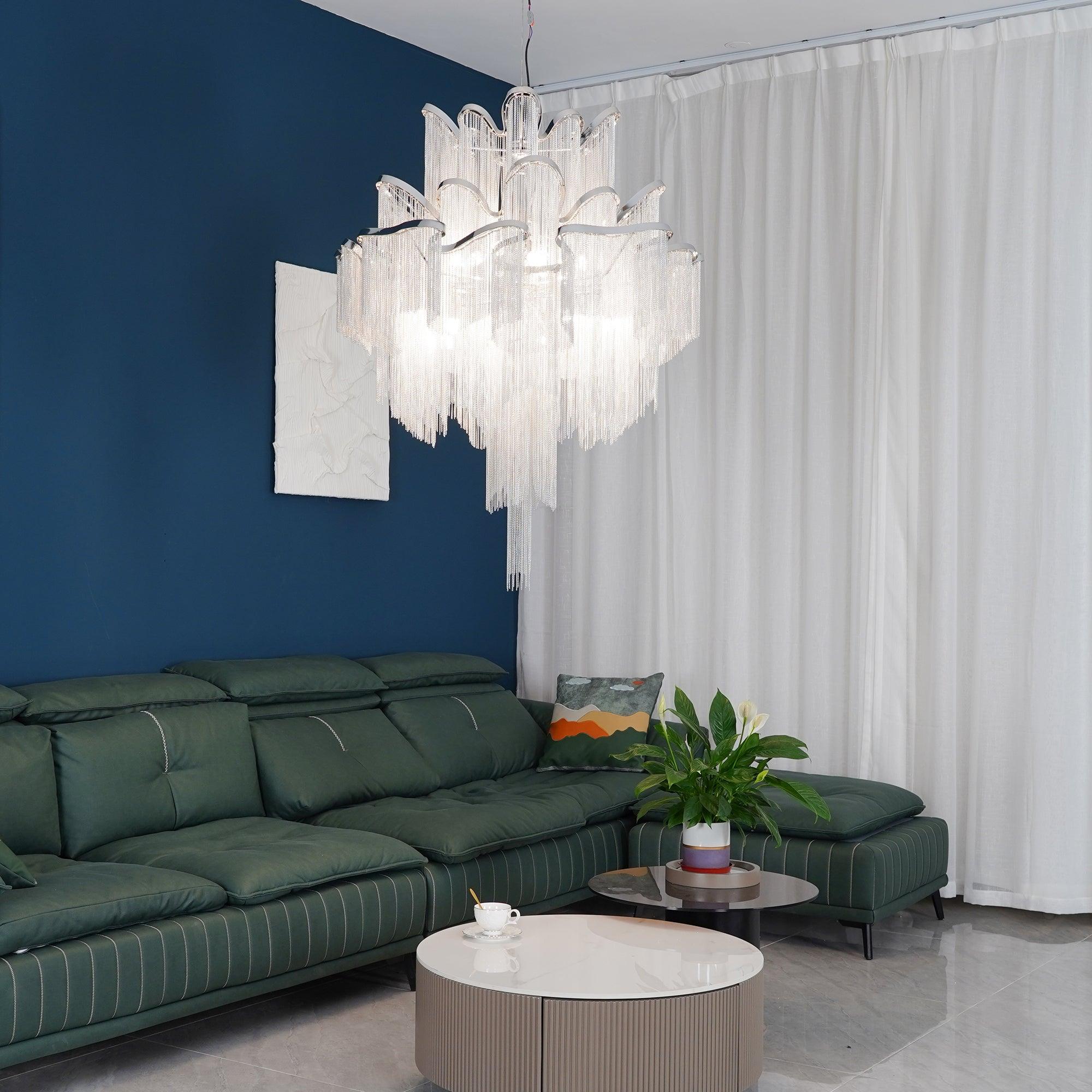 Lustra Pendant Lamp Stream Chain Nickel - Letslighting