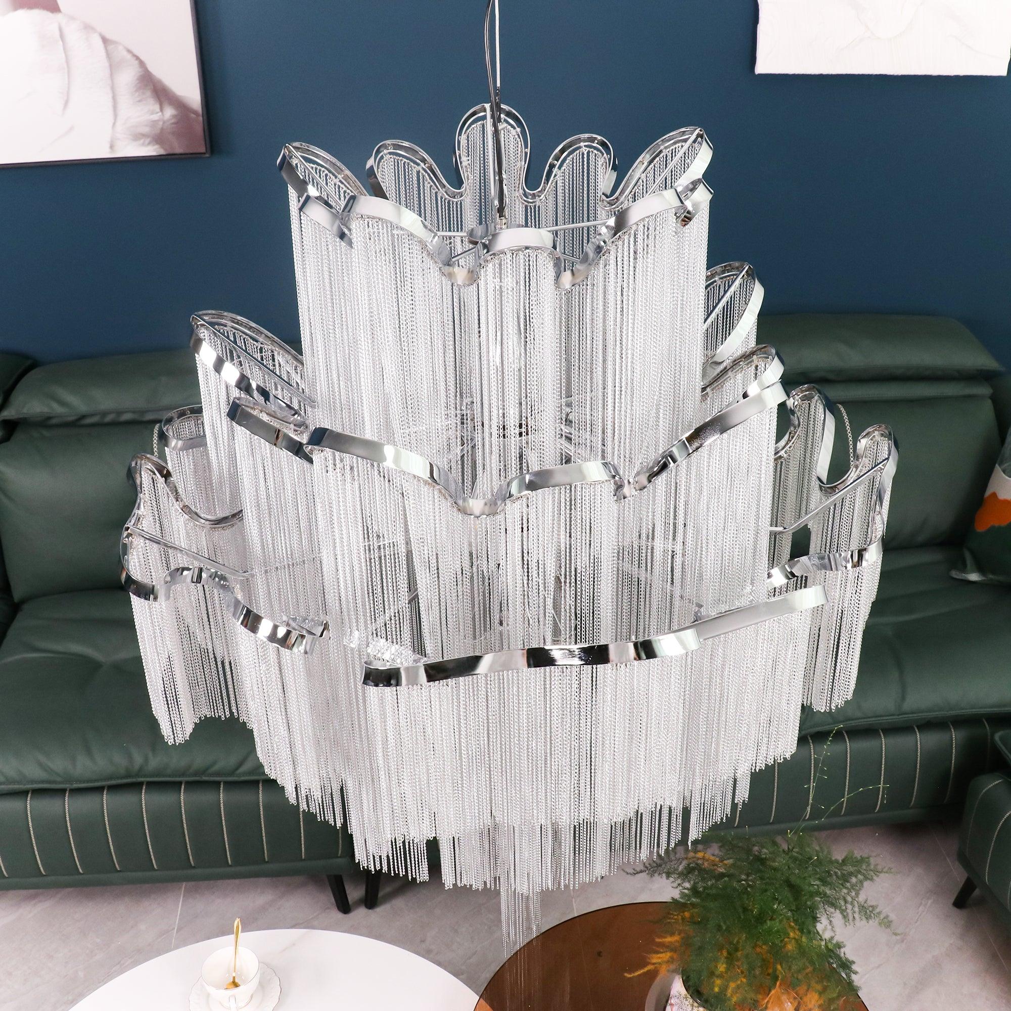 Lustra Pendant Lamp Stream Chain Nickel - Letslighting