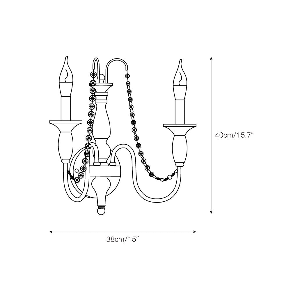 Jarnbruvys Traditional Candle Crystal Wall Lamp - Letslighting