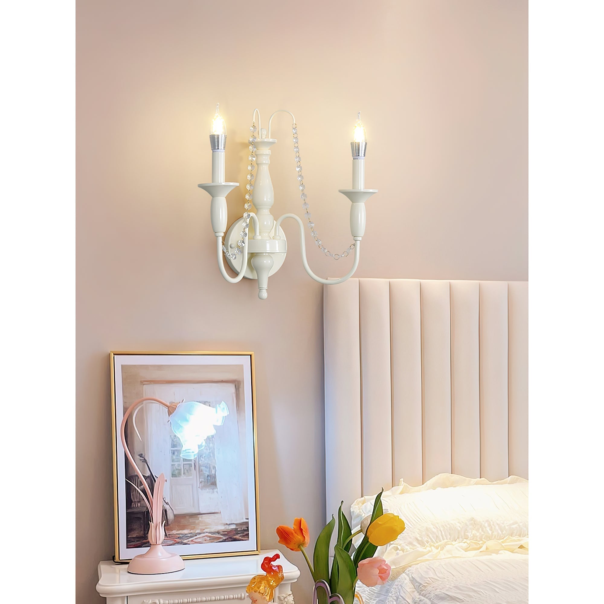 Jarnbruvys Traditional Candle Crystal Wall Lamp - Letslighting