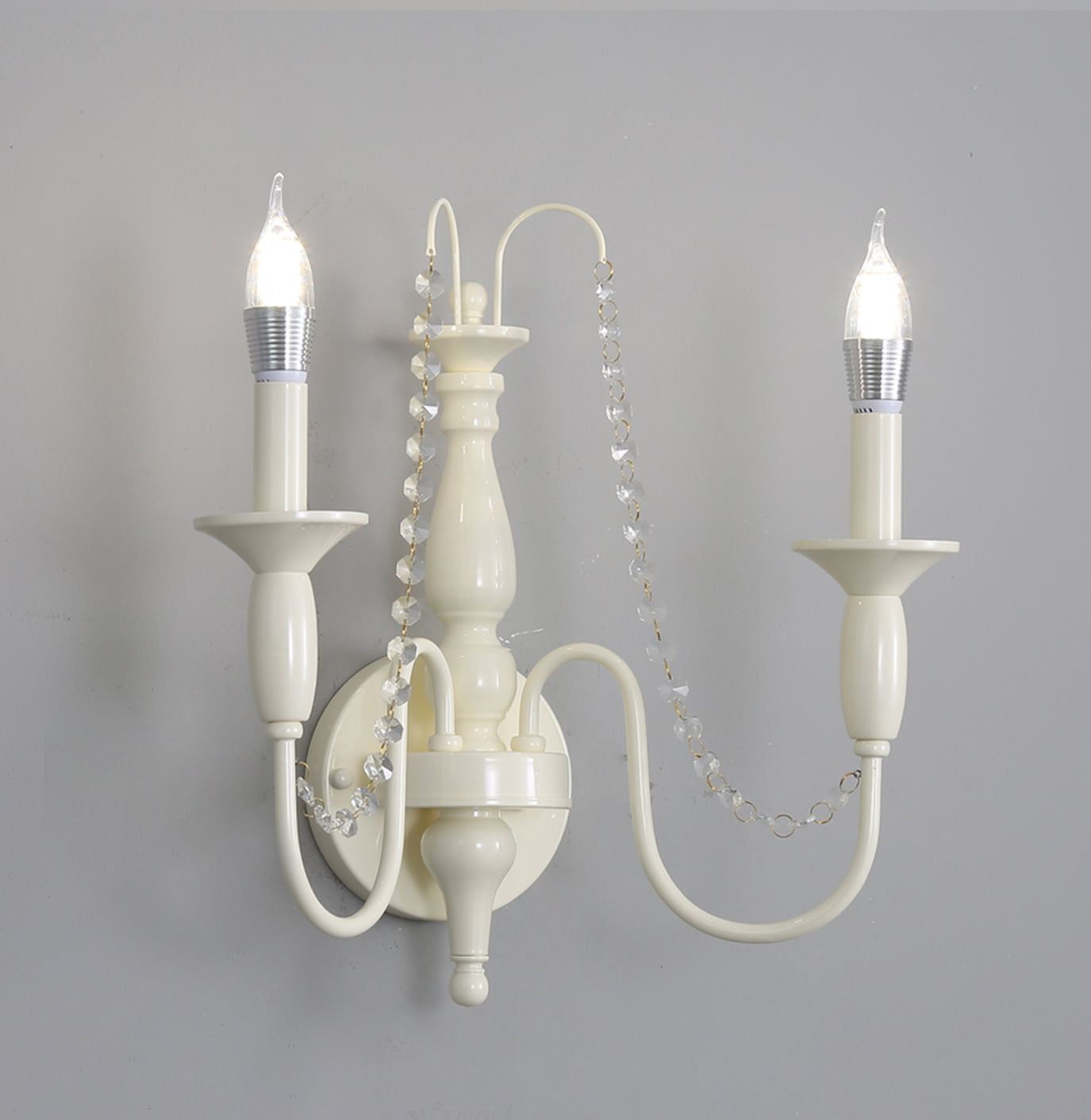 Jarnbruvys Traditional Candle Crystal Wall Lamp - Letslighting