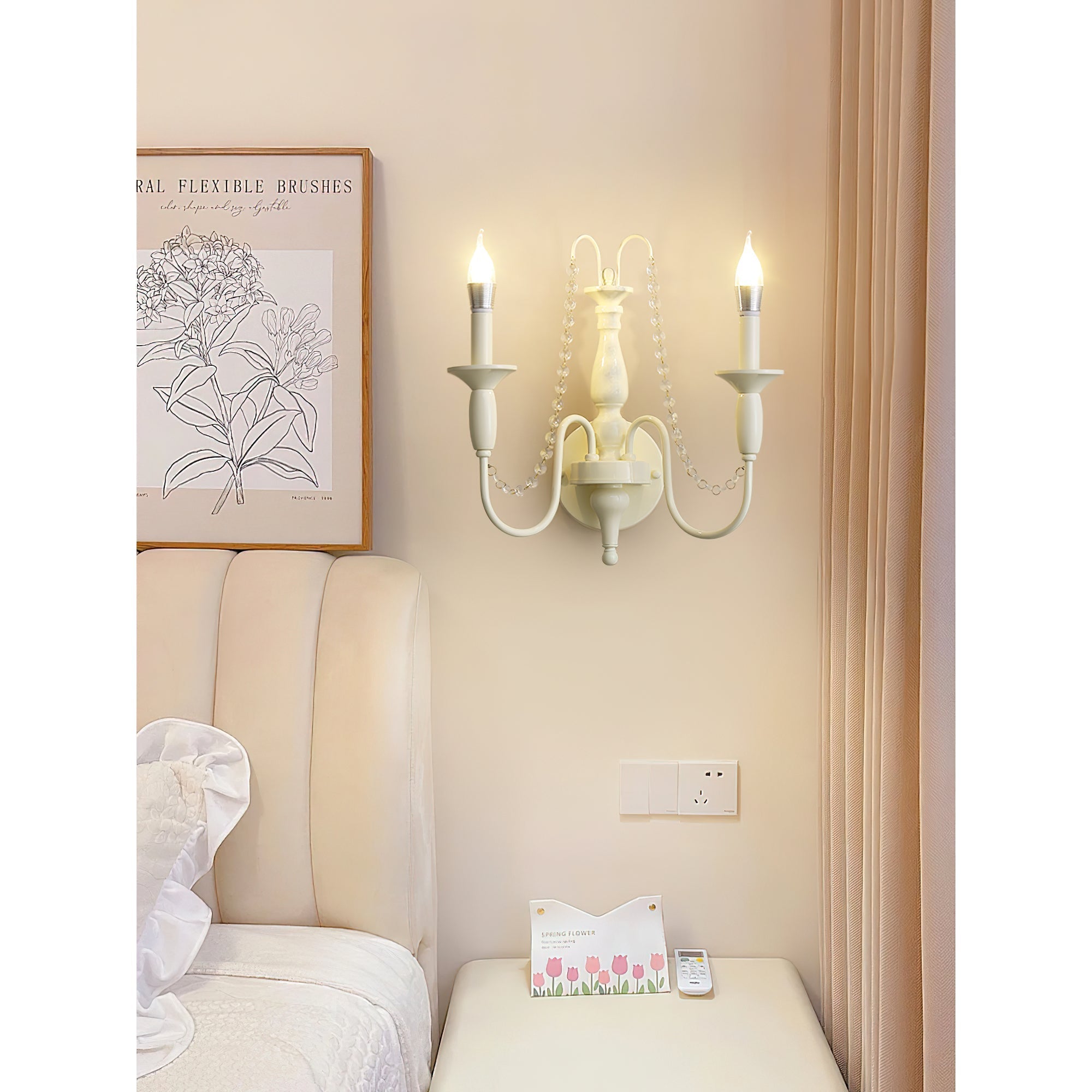 Jarnbruvys Traditional Candle Crystal Wall Lamp - Letslighting