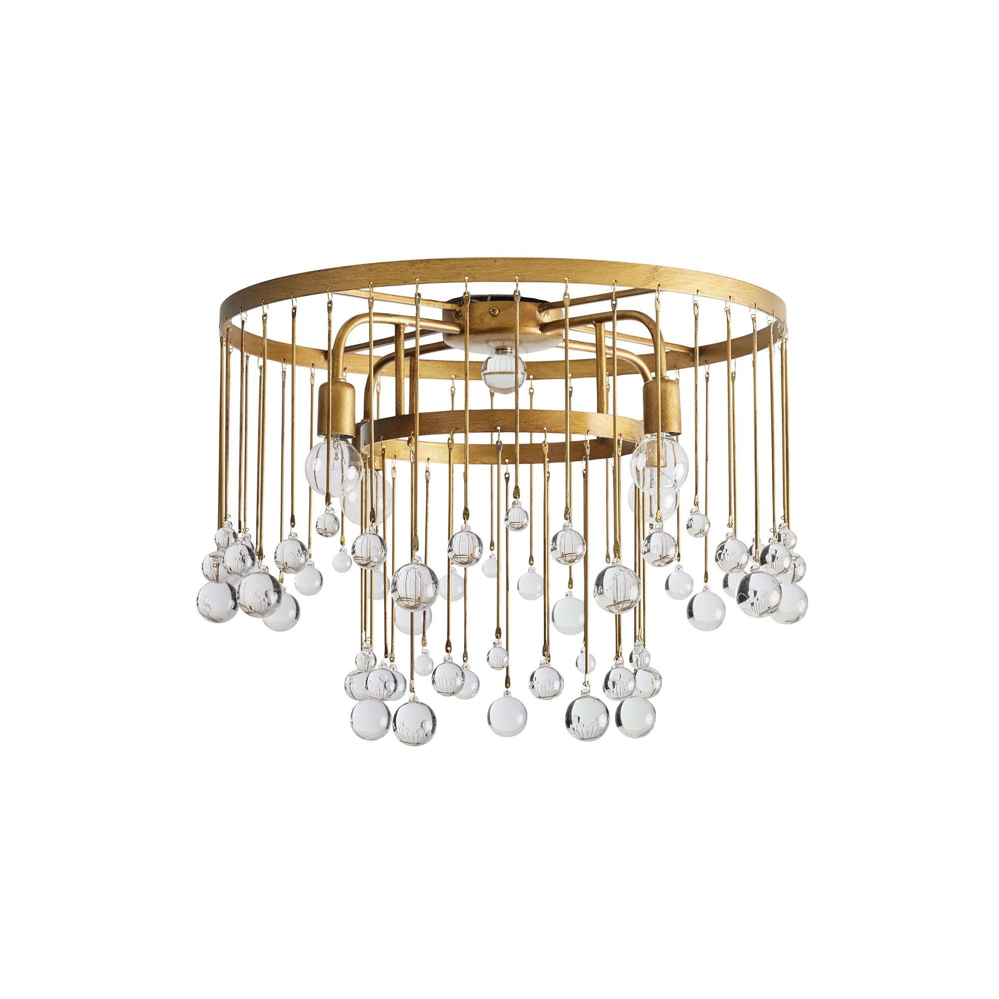 Fljotuvyo Postmodern Luxury Brass Crystal Flush Mount Ceiling Lamp - Letslighting
