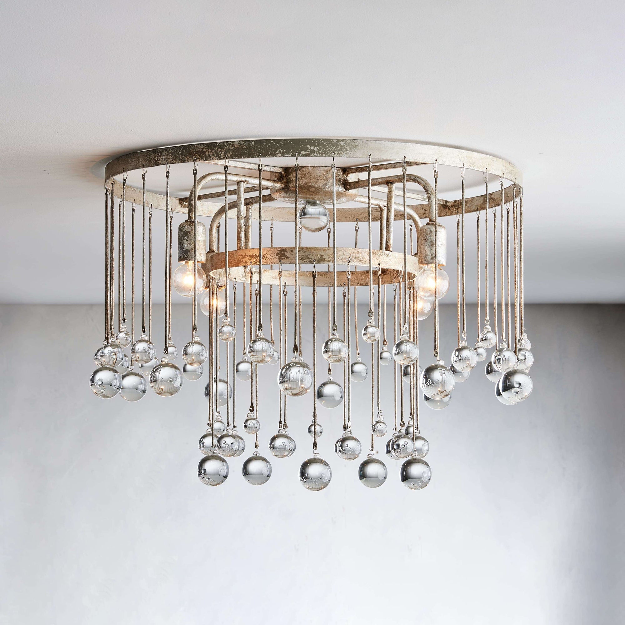 Fljotuvyo Postmodern Luxury Brass Crystal Flush Mount Ceiling Lamp - Letslighting