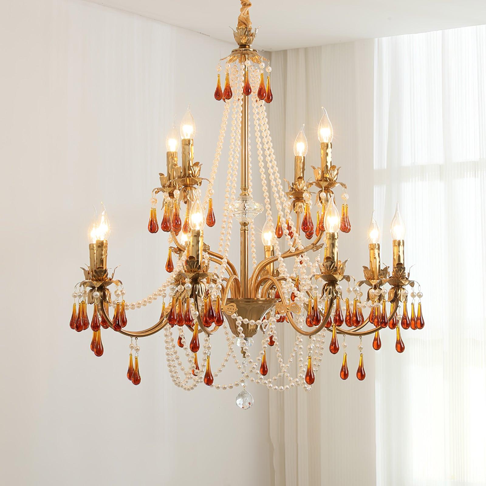 Ormirara Postmodern Luxury Amber Crystal Chandelier - Letslighting